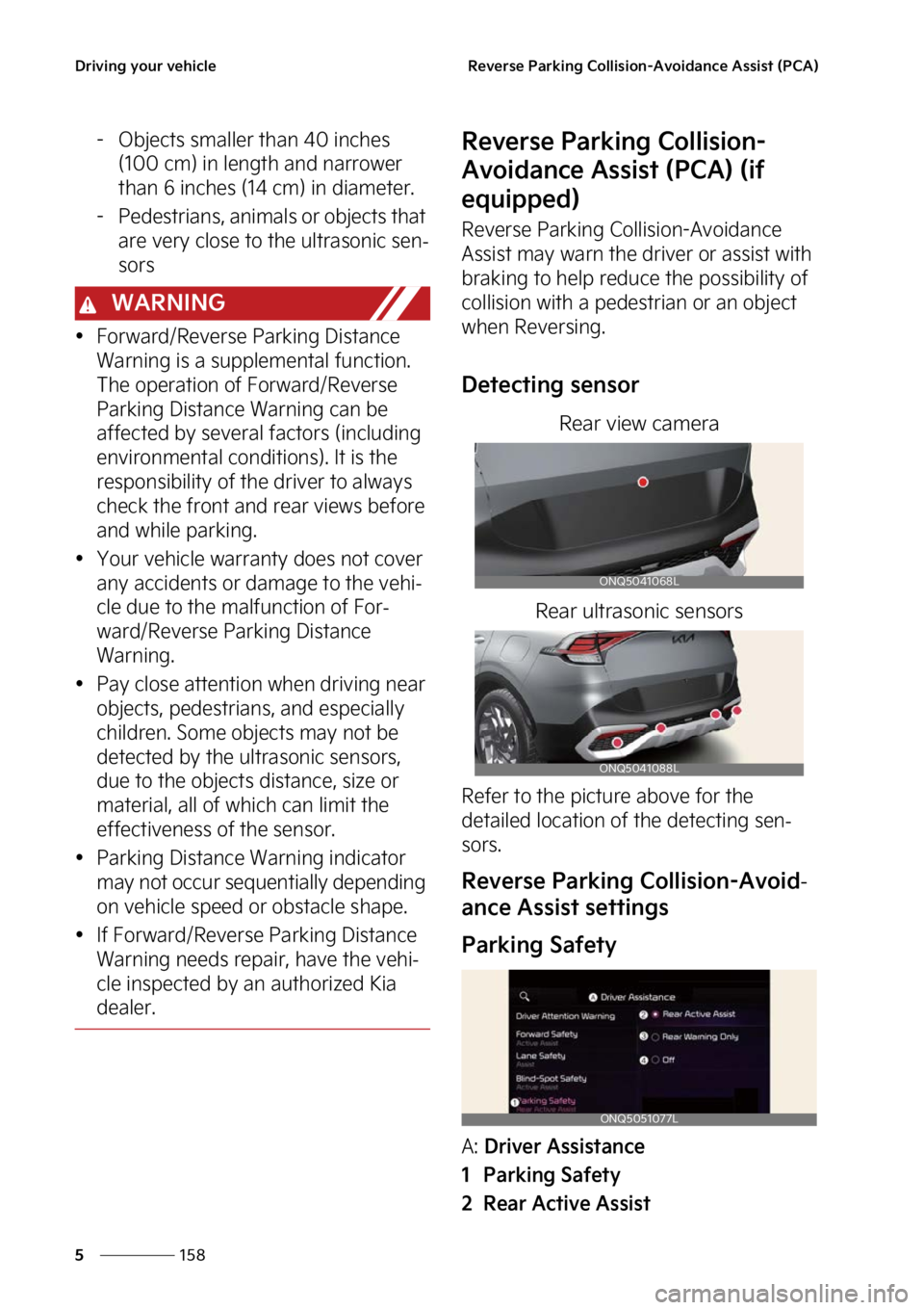 KIA SPORTAGE 2023  Owners Manual �%�S�J�W�J�O�H��Z�P�V�S��W�F�I�J�D�M�F
���
�
�3�F�W�F�S�T�F��1�B�S�L�J�O�H��$�P�M�M�J�T�J�P�O��"�W�P�J�E�B�O�D�F��"�T�T�J�T�U��	�1�$�"�

� �0�C�K�F�D�U�T��T�N�B�M�M�F�S��U�I�B�O�����