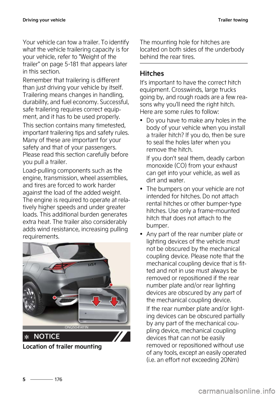 KIA SPORTAGE 2023  Owners Manual �%�S�J�W�J�O�H��Z�P�V�S��W�F�I�J�D�M�F
���
�
�5�S�B�J�M�F�S��U�P�X�J�O�H
�:�P�V�S��W�F�I�J�D�M�F��D�B�O��U�P�X��B��U�S�B�J�M�F�S���5�P��J�E�F�O�U�J�G�Z�
�X�I�B�U��U�I�F��W�F�I�J�D�M�