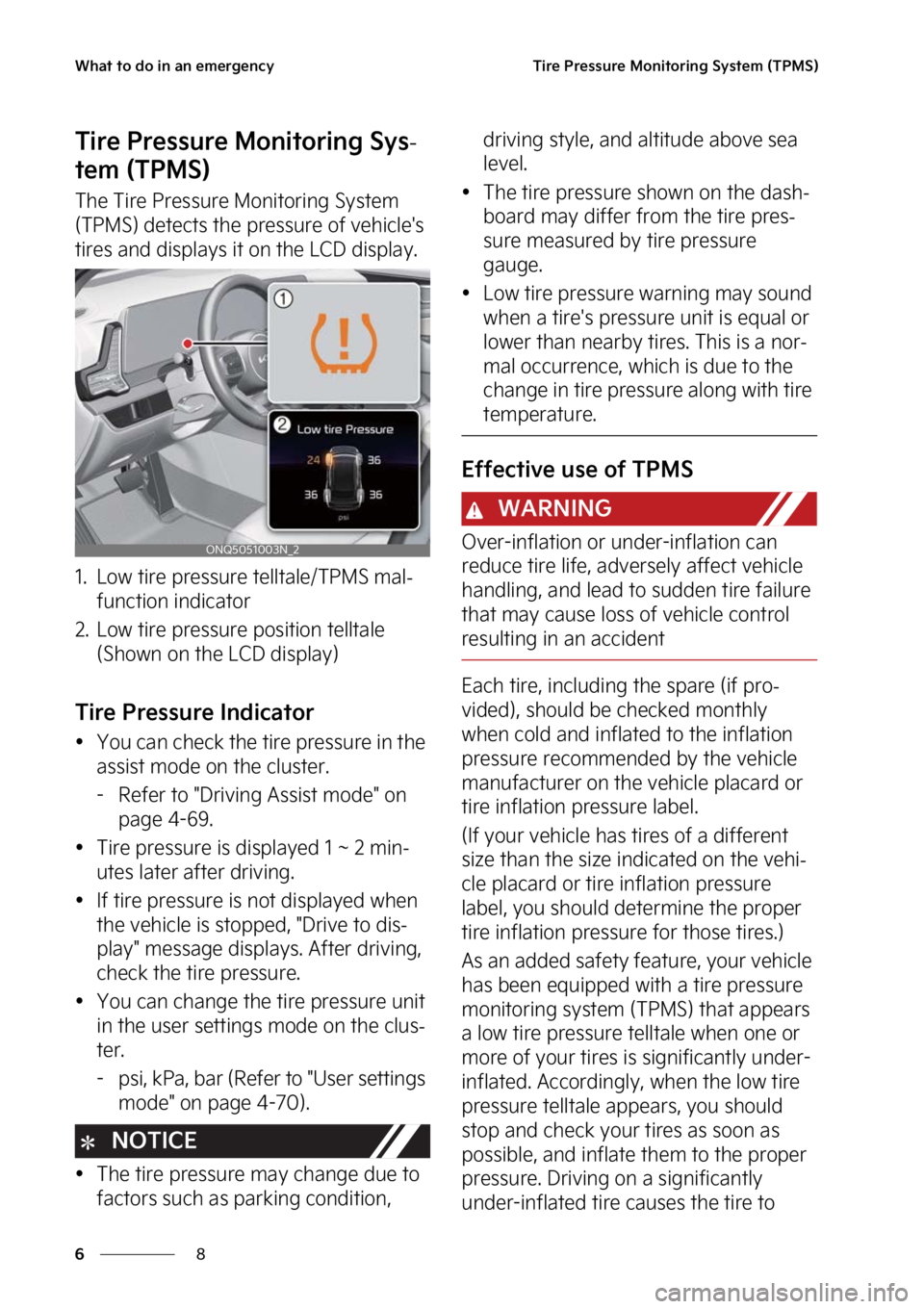 KIA SPORTAGE 2023  Owners Manual �8�I�B�U��U�P��E�P��J�O��B�O��F�N�F�S�H�F�O�D�Z
�
�
�5�J�S�F��1�S�F�T�T�V�S�F��.�P�O�J�U�P�S�J�O�H��4�Z�T�U�F�N��	�5�1�.�4�

�5�J�S�F��1�S�F�T�T�V�S�F��.�P�O�J�U�P�S�J�O�H��4�Z�T-
�U�F�N