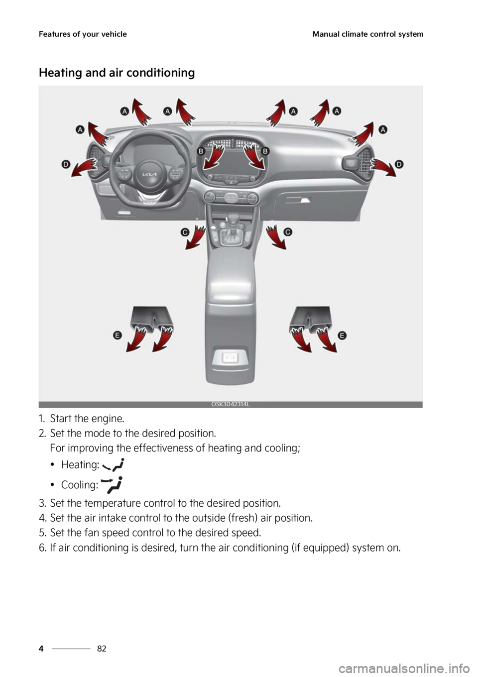 KIA SOUL 2023  Owners Manual ��F�B�U�V�S�F�T��P�G��Z�P�V�S��W�F�I�J�D�M�F
��
�
�.�B�O�V�B�M��D�M�J�N�B�U�F��D�P�O�U�S�P�M��T�Z�T�U�F�N
�)�F�B�U�J�O�H��B�O�E��B�J�S��D�P�O�E�J�U�J�P�O�J�O�H
�� �4�U�B�S�U��U�I�F��F