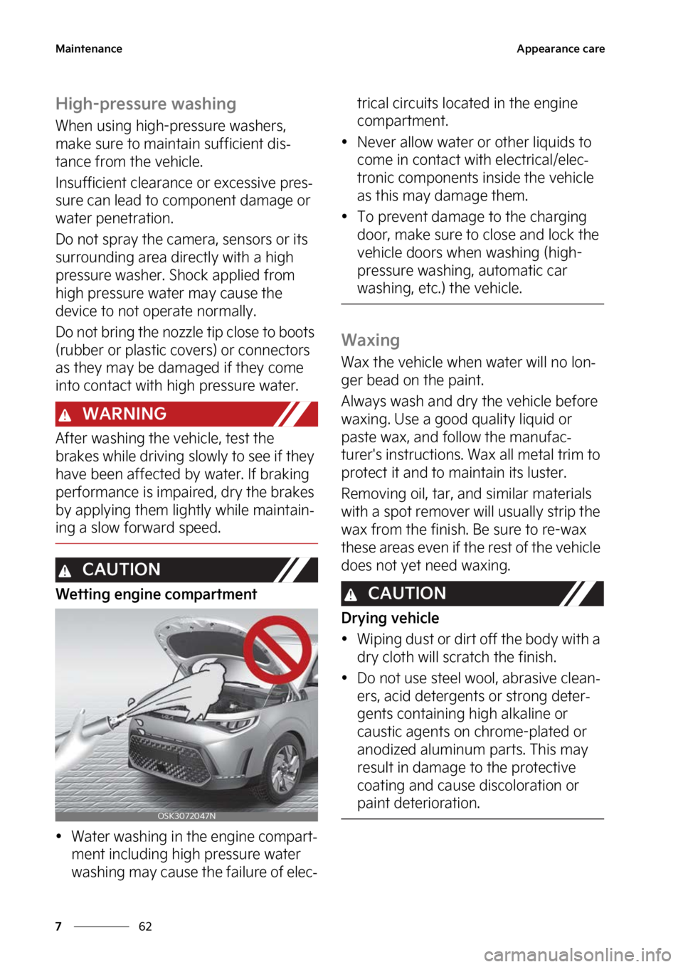 KIA SOUL 2023  Owners Manual �.�B�J�O�U�F�O�B�O�D�F
��
�
�"�Q�Q�F�B�S�B�O�D�F��D�B�S�F
�)�J�H�I��Q�S�F�T�T�V�S�F��X�B�T�I�J�O�H
�8�I�F�O��V�T�J�O�H��I�J�H�I��Q�S�F�T�T�V�S�F��X�B�T�I�F�S�T�
�
�N�B�L�F��T�V�S�F��U�P�