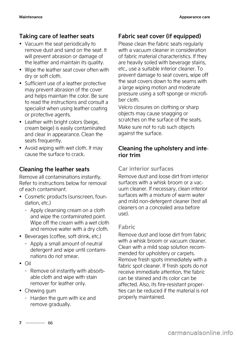 KIA SOUL 2023  Owners Manual �.�B�J�O�U�F�O�B�O�D�F
��
�
�"�Q�Q�F�B�S�B�O�D�F��D�B�S�F
�5�B�L�J�O�H��D�B�S�F��P�G��M�F�B�U�I�F�S��T�F�B�U�T
