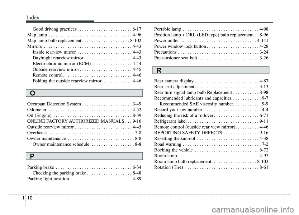 KIA SOUL 2017 Owners Manual Index
10I
Good driving practices . . . . . . . . . . . . . . . . . . . . . . . 6-17
Map lamp . . . . . . . . . . . . . . . . . . . . . . . . . . . . . . . . . . . 4-\
96
Map lamp bulb replacement . . KIA SOUL 2017 Owners Manual Index
10I
Good driving practices . . . . . . . . . . . . . . . . . . . . . . . 6-17
Map lamp . . . . . . . . . . . . . . . . . . . . . . . . . . . . . . . . . . . 4-\
96
Map lamp bulb replacement . .