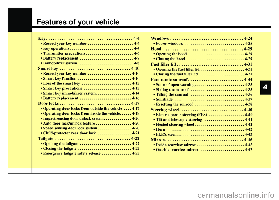 KIA SOUL 2015 Manual PDF Features of your vehicle
Key . . . . . . . . . . . . . . . . . . . . . . . . . . . . . . . . . . . . \
. . . 4-4
• Record your key number . . . . . . . . . . . . . . . . . . . . . . . 4-4
. . . . . KIA SOUL 2015 Manual PDF Features of your vehicle
Key . . . . . . . . . . . . . . . . . . . . . . . . . . . . . . . . . . . . \
. . . 4-4
• Record your key number . . . . . . . . . . . . . . . . . . . . . . . 4-4
. . . . .