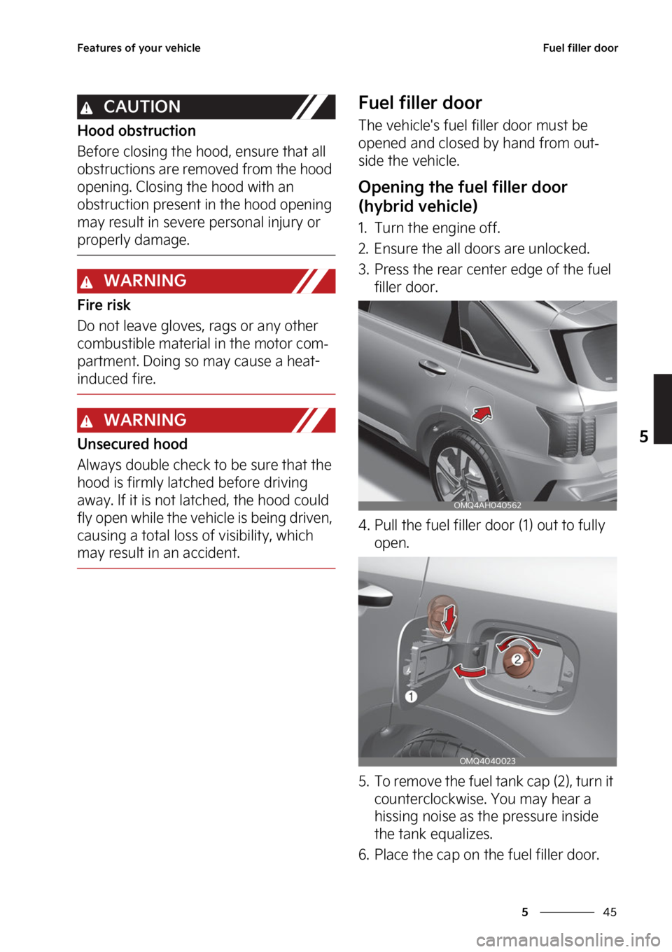 KIA SORENTO PHEV 2023  Owners Manual ��
�
�
��F�B�U�V�S�F�T��P�G��Z�P�V�S��W�F�I�J�D�M�F��V�F�M��G�J�M�M�F�S��E�P�P�S
�$�"�6�5�*�0�/
�)�P�P�E��P�C�T�U�S�V�D�U�J�P�O
�#�F�G�P�S�F��D�M�P�T�J�O�H��U�I�F��I�P�P�E�
��F�O�T�V�S