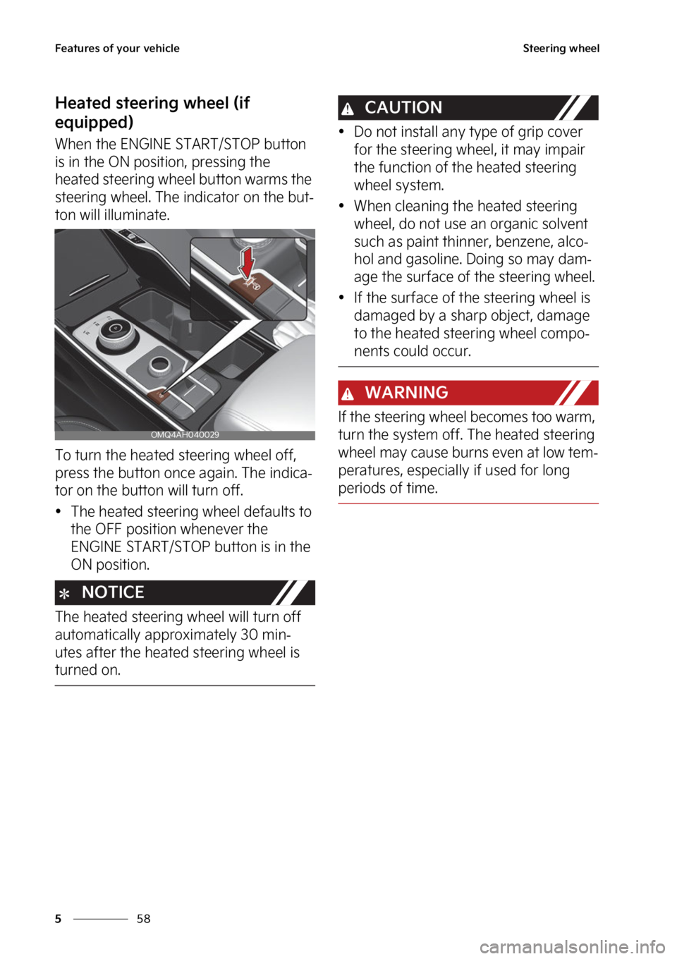 KIA SORENTO PHEV 2023  Owners Manual ��F�B�U�V�S�F�T��P�G��Z�P�V�S��W�F�I�J�D�M�F
��
�
�4�U�F�F�S�J�O�H��X�I�F�F�M
�)�F�B�U�F�E��T�U�F�F�S�J�O�H��X�I�F�F�M��	�J�G�
�F�R�V�J�Q�Q�F�E�

�8�I�F�O��U�I�F��&�/�(�*�/�&��4�5�"�3�5