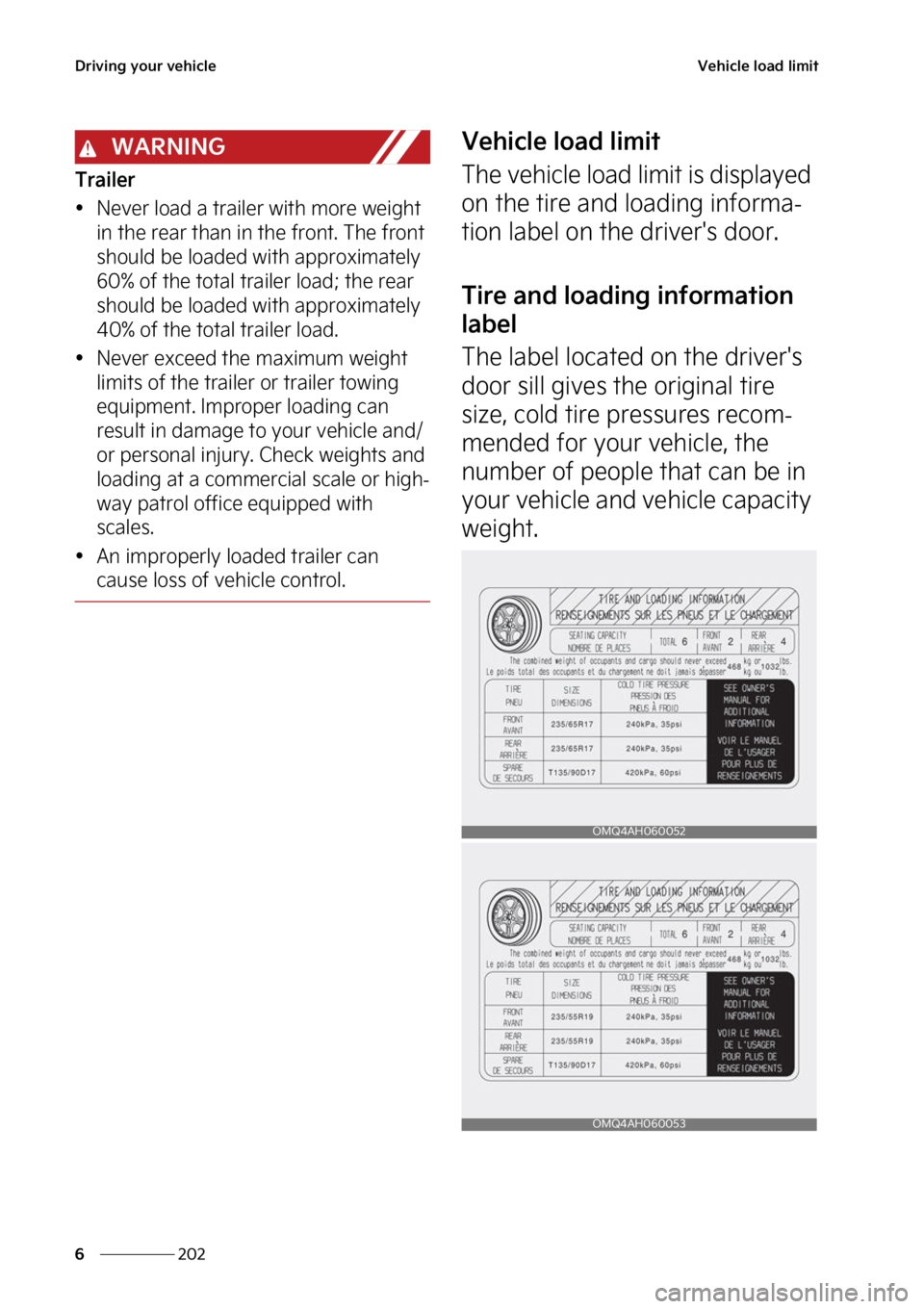 KIA SORENTO PHEV 2023  Owners Manual �%�S�J�W�J�O�H��Z�P�V�S��W�F�I�J�D�M�F
���
�
�7�F�I�J�D�M�F��M�P�B�E��M�J�N�J�U
�8�"�3�/�*�/�(
�5�S�B�J�M�F�S
