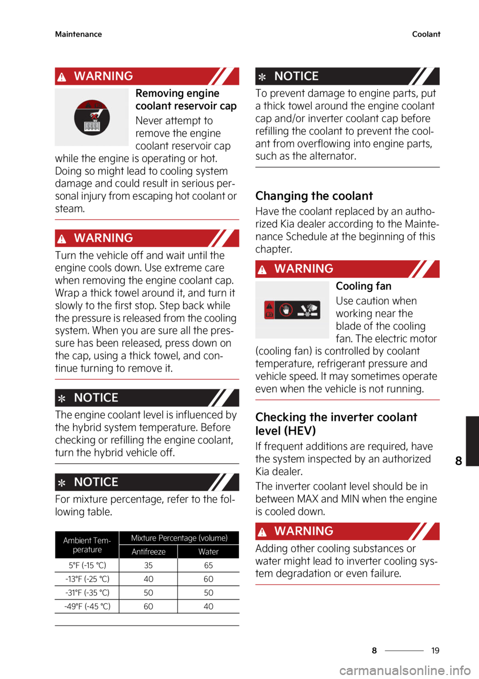 KIA SORENTO PHEV 2023  Owners Manual ��
�
�
�.�B�J�O�U�F�O�B�O�D�F�$�P�P�M�B�O�U
�8�"�3�/�*�/�(
�3�F�N�P�W�J�O�H��F�O�H�J�O�F�
�D�P�P�M�B�O�U��S�F�T�F�S�W�P�J�S��D�B�Q
�/�F�W�F�S��B�U�U�F�N�Q�U��U�P�
�S�F�N�P�W�F��U�I�F��F�O