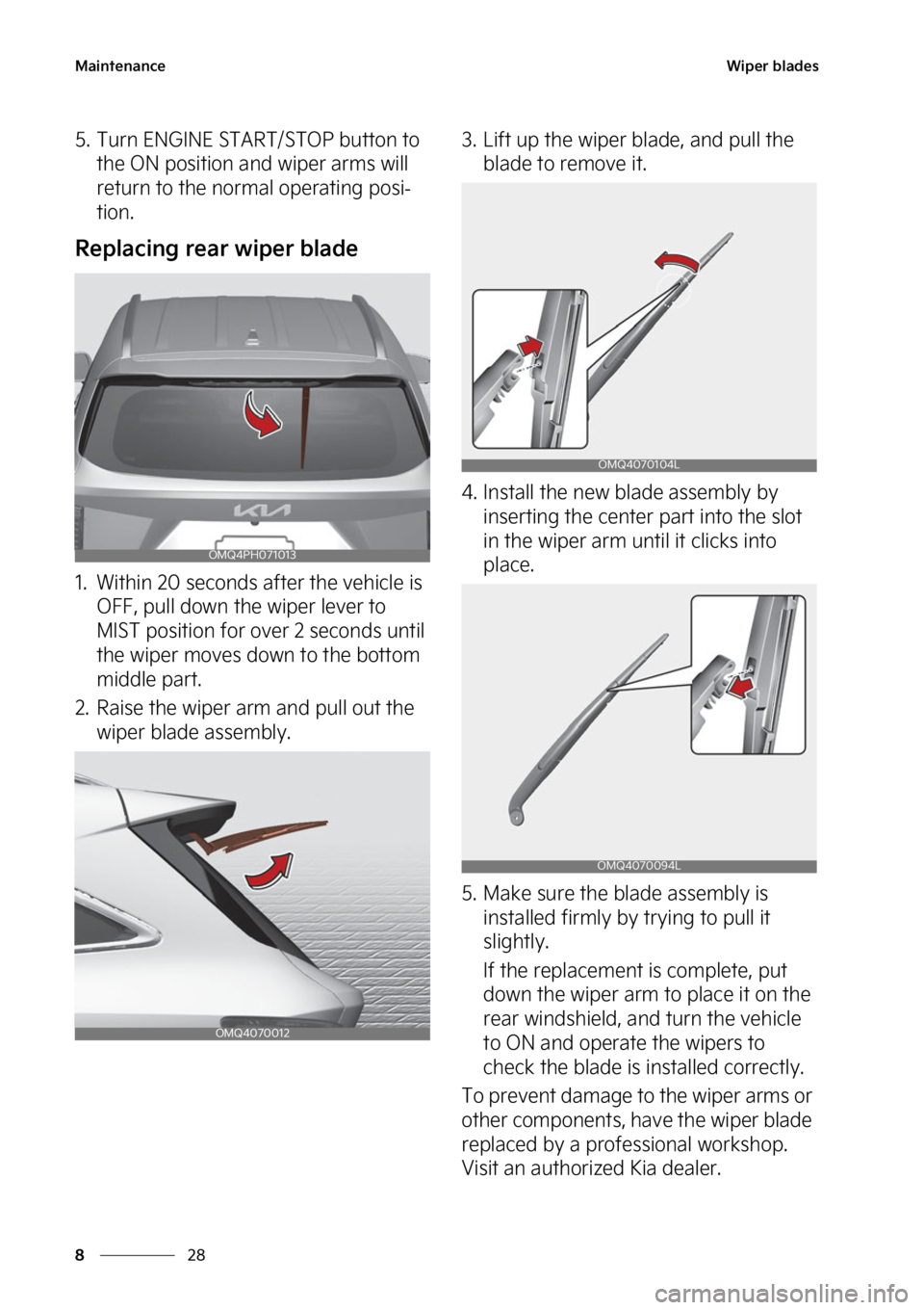 KIA SORENTO PHEV 2023  Owners Manual �.�B�J�O�U�F�O�B�O�D�F
��
�
�8�J�Q�F�S��C�M�B�E�F�T
�� �5�V�S�O��&�/�(�*�/�&��4�5�"�3�5��4�5�0�1��C�V�U�U�P�O��U�P�
�U�I�F��0�/��Q�P�T�J�U�J�P�O��B�O�E��X�J�Q�F�S��B�S�N�T��X�J�M�M�