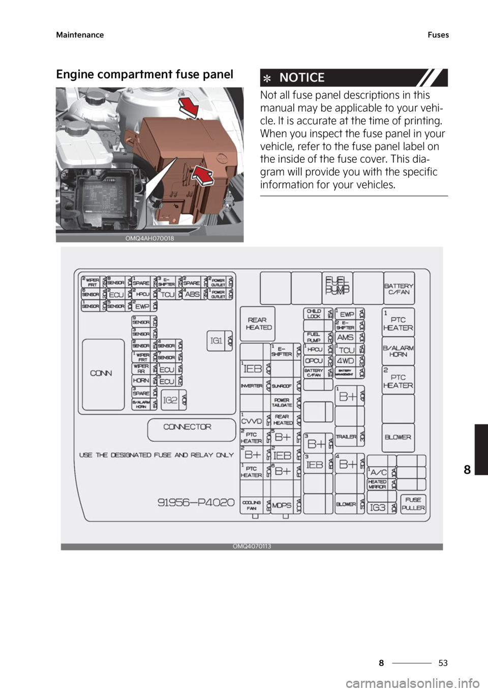 KIA SORENTO PHEV 2023  Owners Manual ��
�
�
�.�B�J�O�U�F�O�B�O�D�F��V�T�F�T
�&�O�H�J�O�F��D�P�N�Q�B�S�U�N�F�O�U��G�V�T�F��Q�B�O�F�M�/�0�5�*�$�&
�/�P�U��B�M�M��G�V�T�F��Q�B�O�F�M��E�F�T�D�S�J�Q�U�J�P�O�T��J�O��U�I�J�T�
�N�B