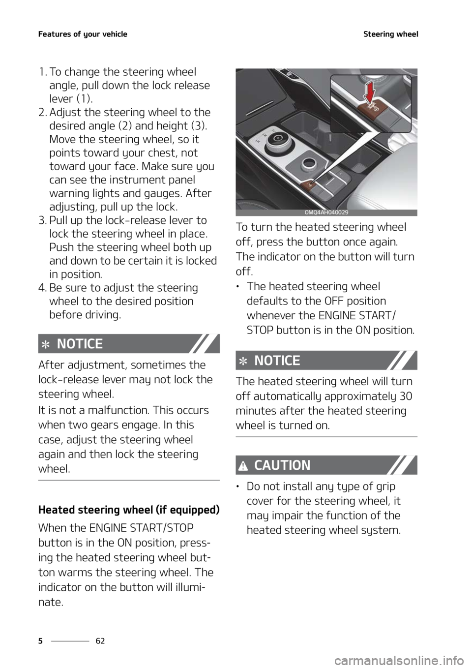 KIA SORENTO HYBRID 2022  Owners Manual ��F�B�U�V�S�F�T��P�G��Z�P�V�S��W�F�I�J�D�M�F
��
�
�4�U�F�F�S�J�O�H��X�I�F�F�M
�� �5�P��D�I�B�O�H�F��U�I�F��T�U�F�F�S�J�O�H��X�I�F�F�M�
�B�O�H�M�F�
��Q�V�M�M��E�P�X�O��U�I�F��M�P�D�L