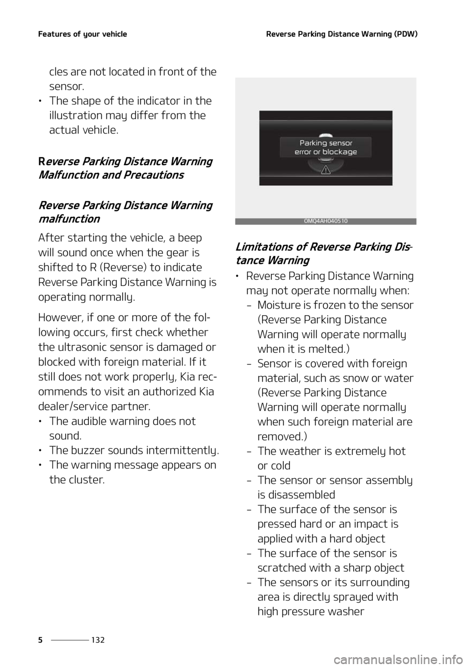 KIA SORENTO HYBRID 2022  Owners Manual ��F�B�U�V�S�F�T��P�G��Z�P�V�S��W�F�I�J�D�M�F
���
�
�3�F�W�F�S�T�F��1�B�S�L�J�O�H��%�J�T�U�B�O�D�F��8�B�S�O�J�O�H��	�1�%�8�

�D�M�F�T��B�S�F��O�P�U��M�P�D�B�U�F�E��J�O��G�S�P�O�U��P�G