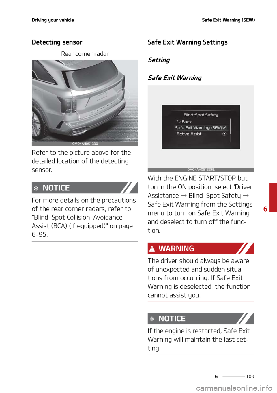 KIA SORENTO HYBRID 2022  Owners Manual ���
�
�
�%�S�J�W�J�O�H��Z�P�V�S��W�F�I�J�D�M�F�4�B�G�F��&�Y�J�U��8�B�S�O�J�O�H��	�4�&�8�

�%�F�U�F�D�U�J�O�H��T�F�O�T�P�S
�3�F�B�S��D�P�S�O�F�S��S�B�E�B�S
�3�F�G�F�S��U�P��U�I�F��Q�J�D
