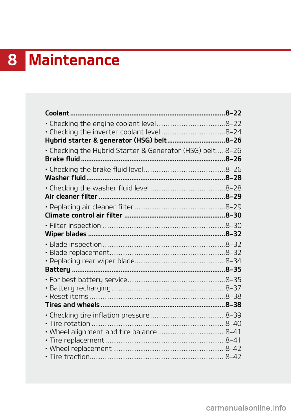 KIA SORENTO HYBRID 2022  Owners Manual ��.�B�J�O�U�F�O�B�O�D�F
�$�P�P�M�B�O�U �������������������������������������������������������� ������������������������