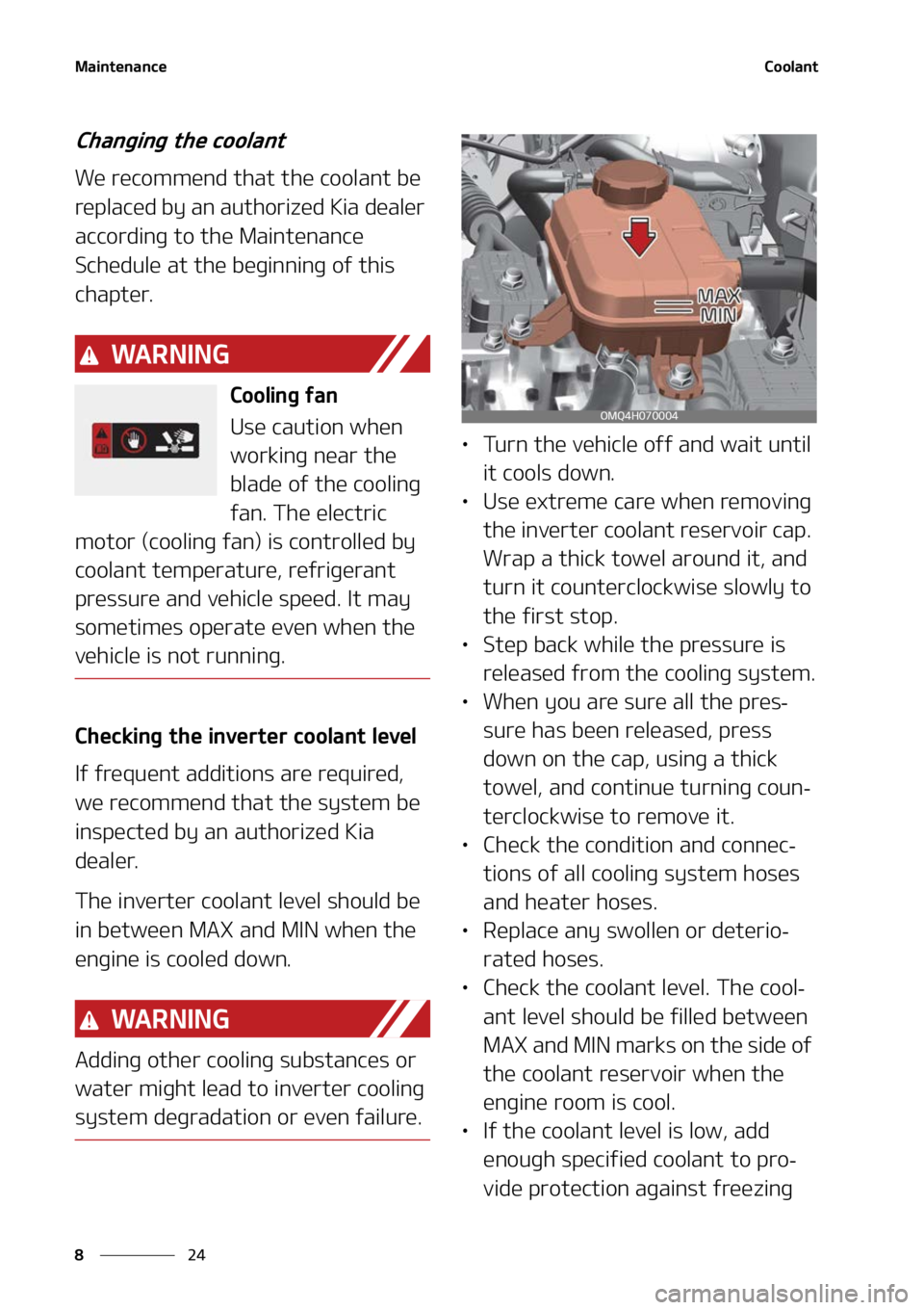 KIA SORENTO HYBRID 2022  Owners Manual �.�B�J�O�U�F�O�B�O�D�F
��
�
�$�P�P�M�B�O�U
�$�I�B�O�H�J�O�H��U�I�F��D�P�P�M�B�O�U
�8�F��S�F�D�P�N�N�F�O�E��U�I�B�U� �U�I�F��D�P�P�M�B�O�U��C�F�
�S�F�Q�M�B�D�F�E��C�Z��B�O��B�V�U�I�P�S�J�