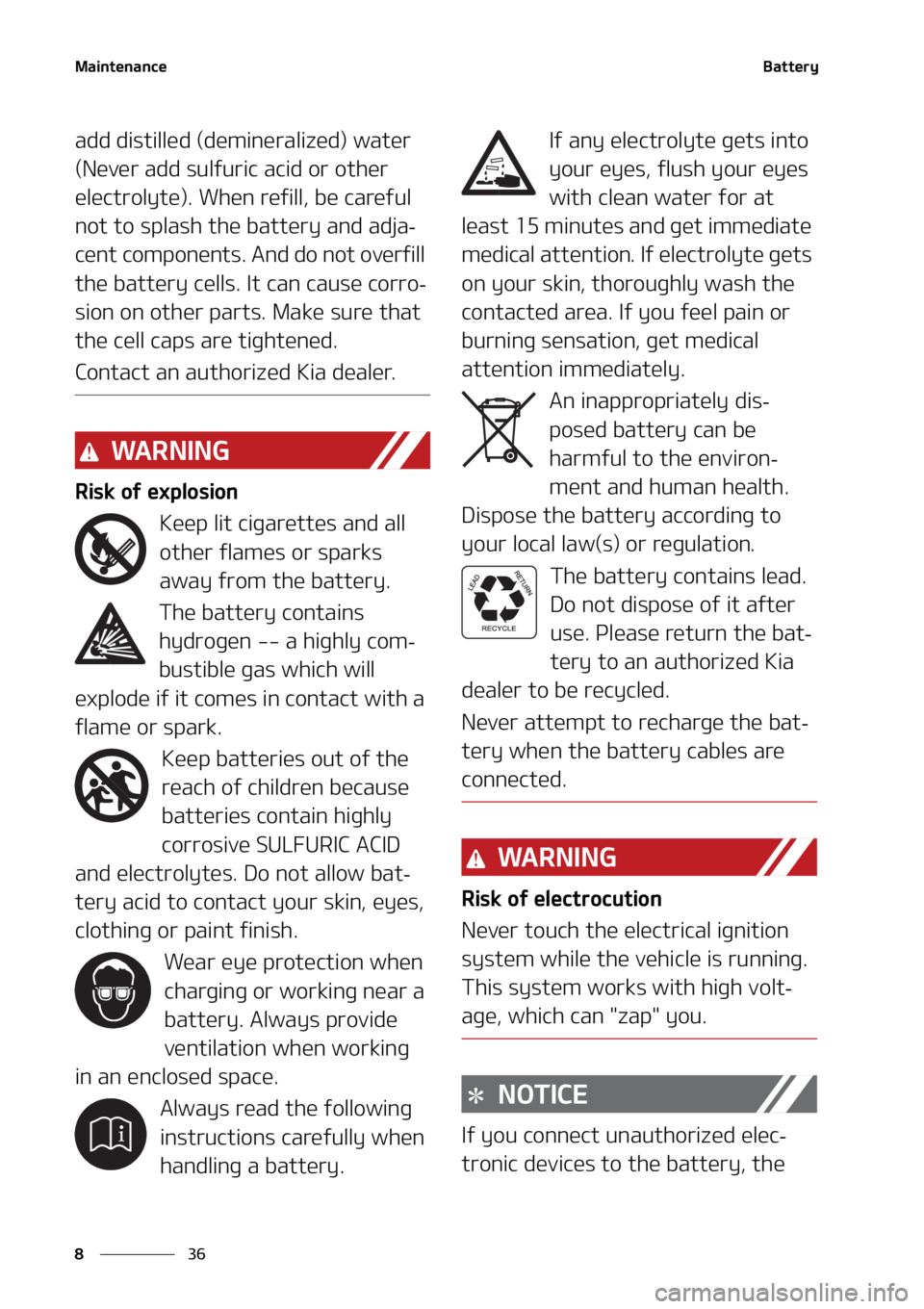 KIA SORENTO HYBRID 2022  Owners Manual �.�B�J�O�U�F�O�B�O�D�F
��
�
�#�B�U�U�F�S�Z
�B�E�E��E�J�T�U�J�M�M�F�E��	�E�F�N�J�O�F�S�B�M�J�[�F�E�
��X�B�U�F�S�
�	�/�F�W�F�S��B�E�E��T�V�M�G�V�S�J�D��B�D�J�E��P�S��P�U�I�F�S�
�F�M�F�D�U�S