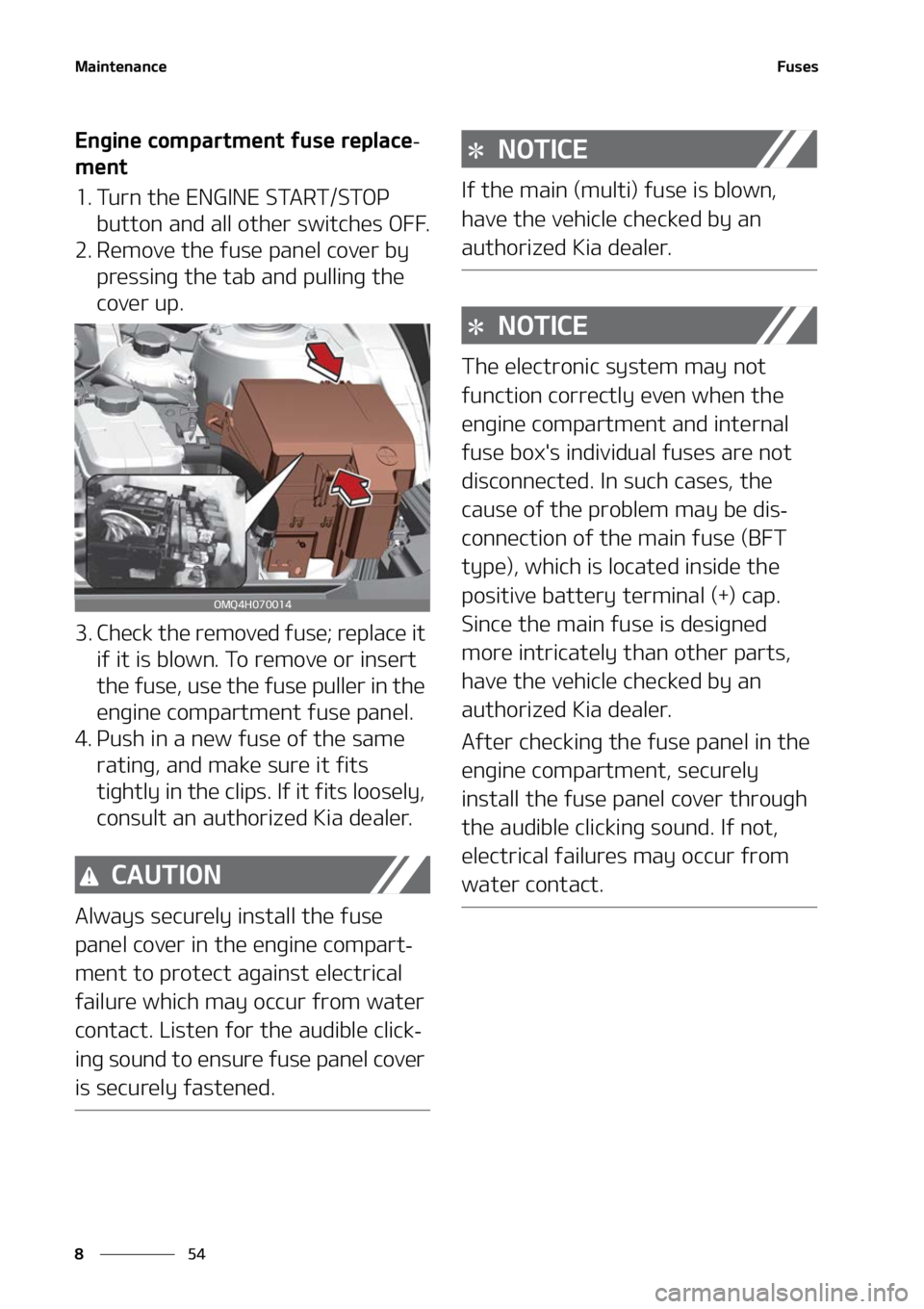 KIA SORENTO HYBRID 2022  Owners Manual �.�B�J�O�U�F�O�B�O�D�F
��
�
��V�T�F�T
�&�O�H�J�O�F��D�P�N�Q�B�S�U�N�F�O�U��G�V�T�F��S�F�Q�M�B�D�F-
�N�F�O�U
�� �5�V�S�O��U�I�F��&�/�(�*�/�&��4�5�"�3�5��4�5�0�1�
�C�V�U�U�P�O��B�O�E��B�