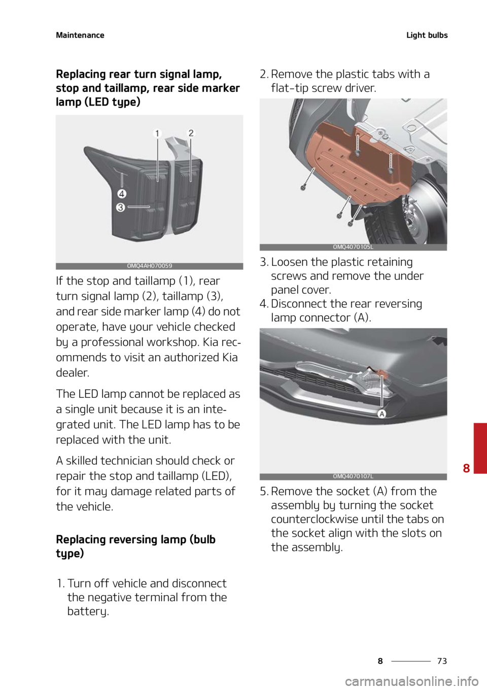 KIA SORENTO HYBRID 2022  Owners Manual ��
�
�
�.�B�J�O�U�F�O�B�O�D�F�-�J�H�I�U��C�V�M�C�T
�3�F�Q�M�B�D�J�O�H��S�F�B�S��U�V�S�O��T�J�H�O�B�M��M�B�N�Q�
�
�T�U�P�Q��B�O�E��U�B�J�M�M�B�N�Q�
��S�F�B�S��T�J�E�F��N�B�S�L�F�S�
�M�B
