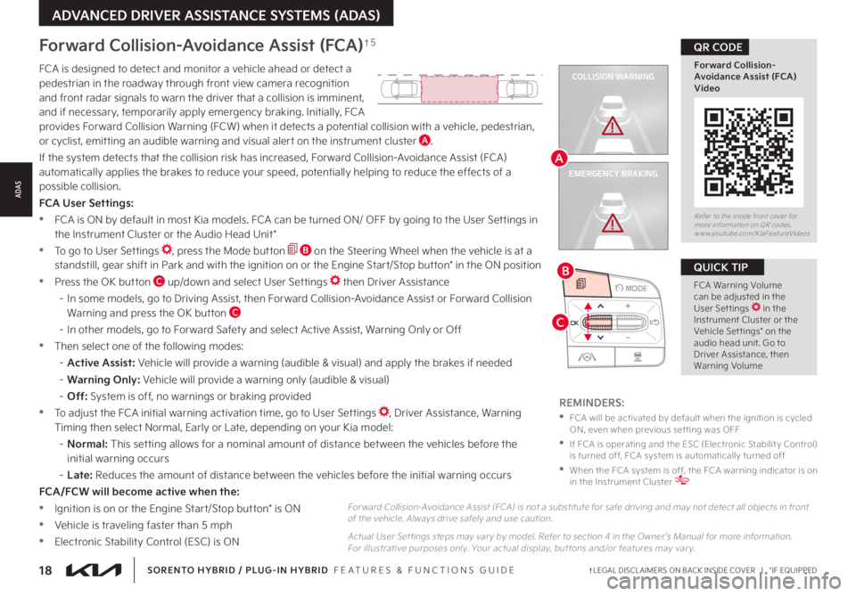 KIA SORENTO HYBRID 2022 Features and Functions Guide 18†LEGAL DISCL AIMERS ON BACK INSIDE COVER | *IF EQUIPPEDSORENTO HYBRID / PLUG-IN HYBRID FEATURES & FUNCTIONS GUIDE
OK
MODE
OK
MODEMODE
OKOK
OKOK
OKOK
OK
MODE
MODEMODE
MODEMODE
MODEMODE
OK
KIA SORENTO HYBRID 2022 Features and Functions Guide 18†LEGAL DISCL AIMERS ON BACK INSIDE COVER | *IF EQUIPPEDSORENTO HYBRID / PLUG-IN HYBRID FEATURES & FUNCTIONS GUIDE
OK
MODE
OK
MODEMODE
OKOK
OKOK
OKOK
OK
MODE
MODEMODE
MODEMODE
MODEMODE
OK