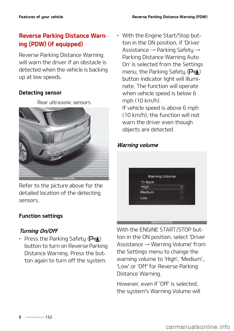 KIA SORENTO HYBRID 2021  Owners Manual ��F�B�U�V�S�F�T��P�G��Z�P�V�S��W�F�I�J�D�M�F
���
�
�3�F�W�F�S�T�F��1�B�S�L�J�O�H��%�J�T�U�B�O�D�F��8�B�S�O�J�O�H��	�1�%�8�

�3�F�W�F�S�T�F��1�B�S�L�J�O�H��%�J�T�U�B�O�D�F��8�B�S�O-
�J�O