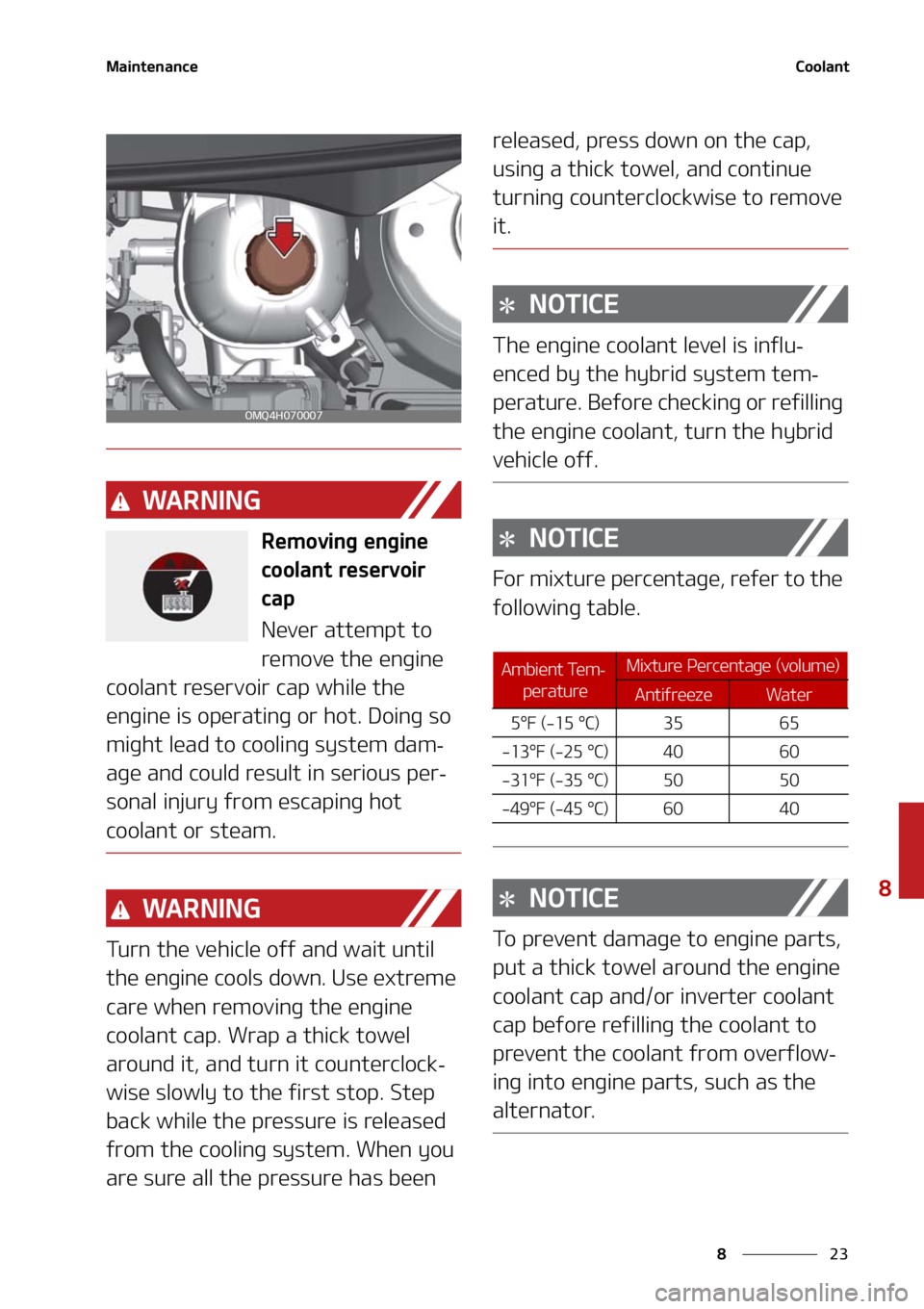KIA SORENTO HYBRID 2021  Owners Manual ��
�
�
�.�B�J�O�U�F�O�B�O�D�F�$�P�P�M�B�O�U
�8�" �3 �/ �* �/ �(
�3�F�N�P�W�J�O�H��F�O�H�J�O�F�
�D�P�P�M�B�O�U��S�F�T�F�S�W�P�J�S�
�D�B�Q
�/�F�W�F�S��B�U�U�F�N�Q�U��U�P�
�S�F�N�P�W�F��U�I�F