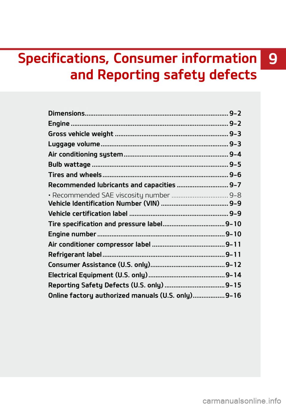KIA SORENTO HYBRID 2021  Owners Manual ��4�Q�F�D�J�G�J�D�B�U�J�P�O�T�
��$�P�O�T�V�N�F�S��J�O�G�P�S�N�B�U�J�P�O�B�O�E��3�F�Q�P�S�U�J�O�H��T�B�G�F�U�Z��E�F�G�F�D�U�T
�4�Q�F�D�J�G�J�D�B�U�J�P�O�T�
��$�P�O�T�V�N�F�S��J�O�G�P�S�N�B�U�J�