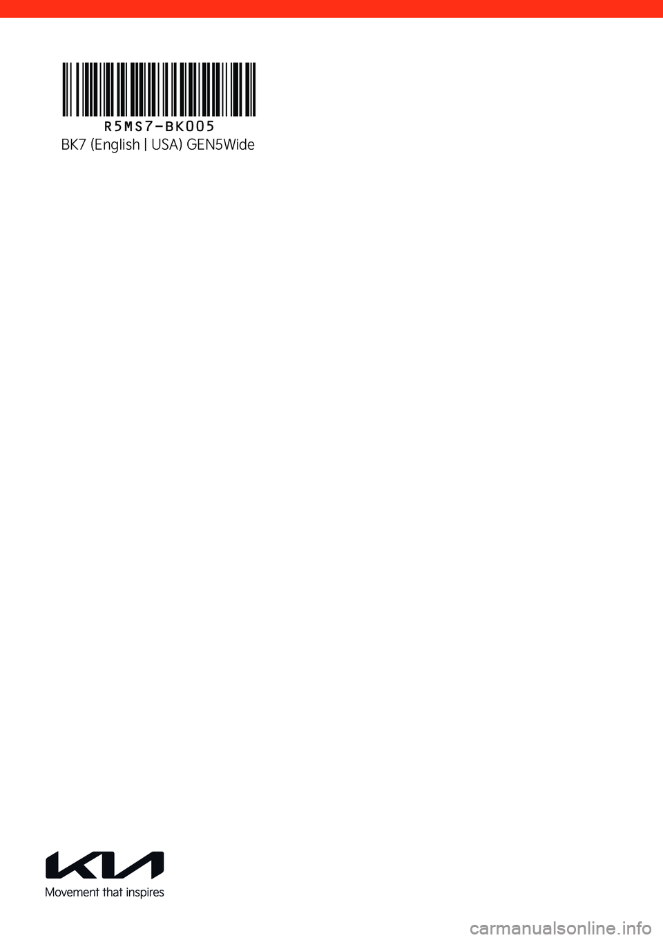 KIA SORENTO 2023  Navigation System Quick Reference Guide R5MS7-BK005
BK7 (English | USA) GEN5Wide  
