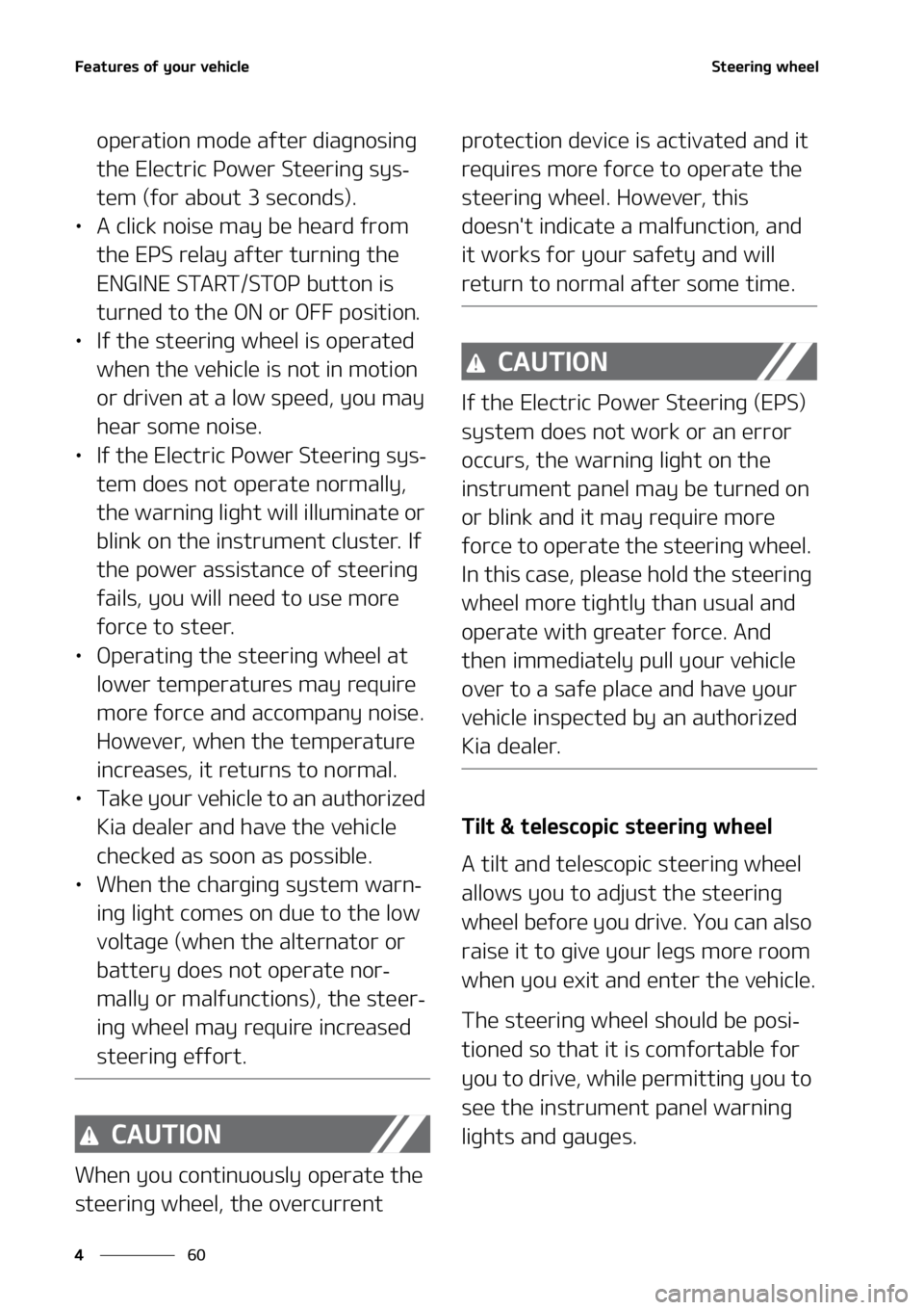 KIA SORENTO 2022  Owners Manual ��F�B�U�V�S�F�T��P�G��Z�P�V�S��W�F�I�J�D�M�F
��
�
�4�U�F�F�S�J�O�H��X�I�F�F�M
�P�Q�F�S�B�U�J�P�O��N�P�E�F��B�G�U�F�S��E�J�B�H�O�P�T�J�O�H�
�U�I�F��&�M�F�D�U�S�J�D��1�P�X �F�S��4�U�F�F�S