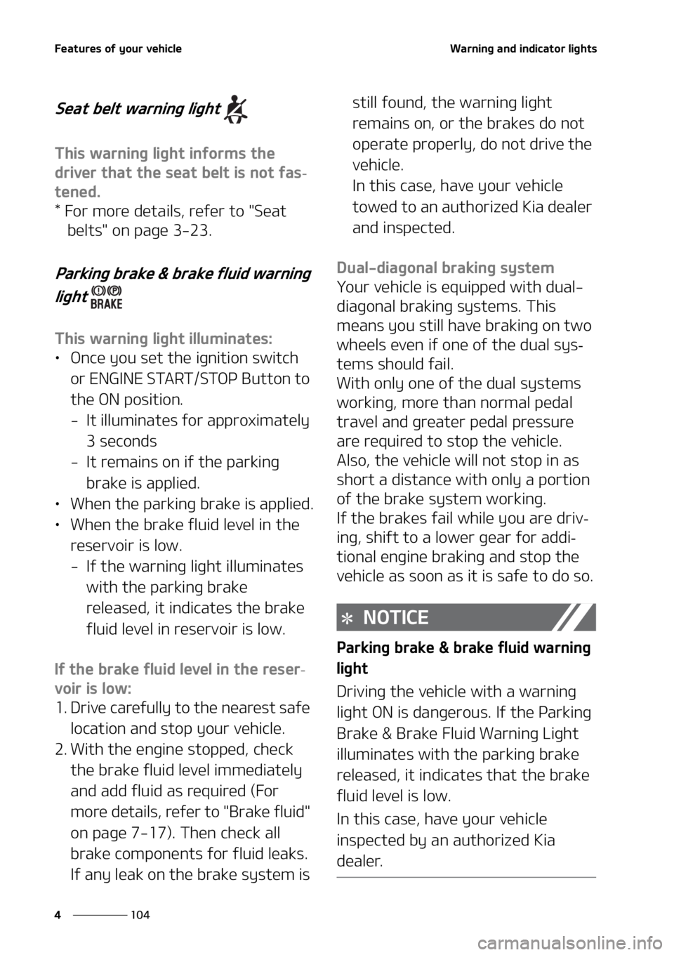 KIA SORENTO 2022  Owners Manual ��F�B�U�V�S�F�T��P�G��Z�P�V�S��W�F�I�J�D�M�F
���
�
�8�B�S�O�J�O�H��B�O�E��J�O�E�J�D�B�U�P�S��M�J�H�I�U�T
�4�F�B�U��C�F�M�U��X�B�S�O�J�O�H��M�J�H�I�U�
�5�I�J�T��X�B�S�O�J�O�H��M�J�H�I�