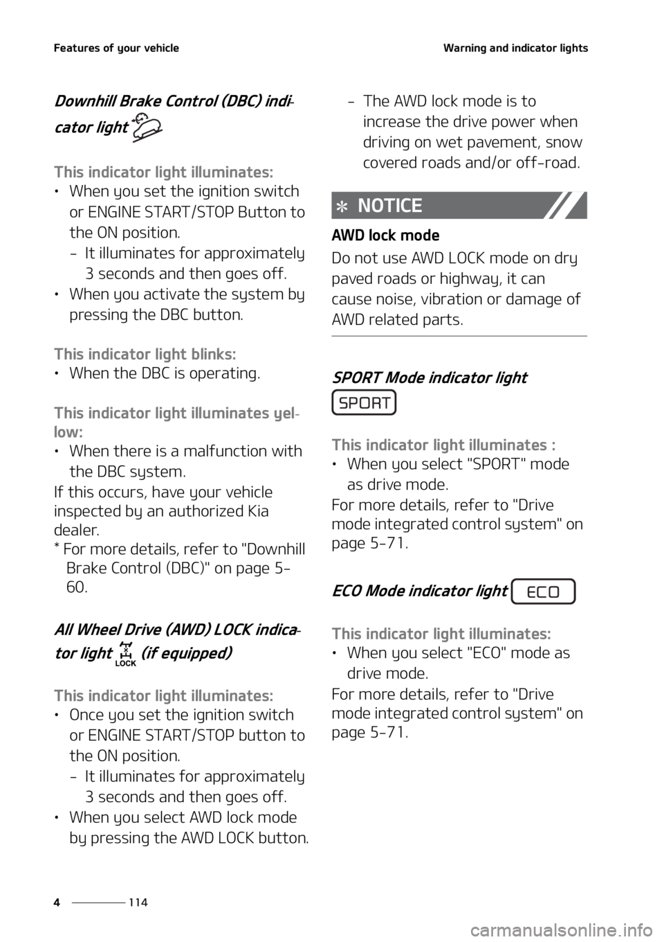 KIA SORENTO 2022  Owners Manual ��F�B�U�V�S�F�T��P�G��Z�P�V�S��W�F�I�J�D�M�F
���
�
�8�B�S�O�J�O�H��B�O�E��J�O�E�J�D�B�U�P�S��M�J�H�I�U�T
�%�P�X�O�I�J�M�M��#�S�B�L�F��$�P�O�U�S�P�M��	�%�#�$�
��J�O�E�J-
�D�B�U�P�S��M�J