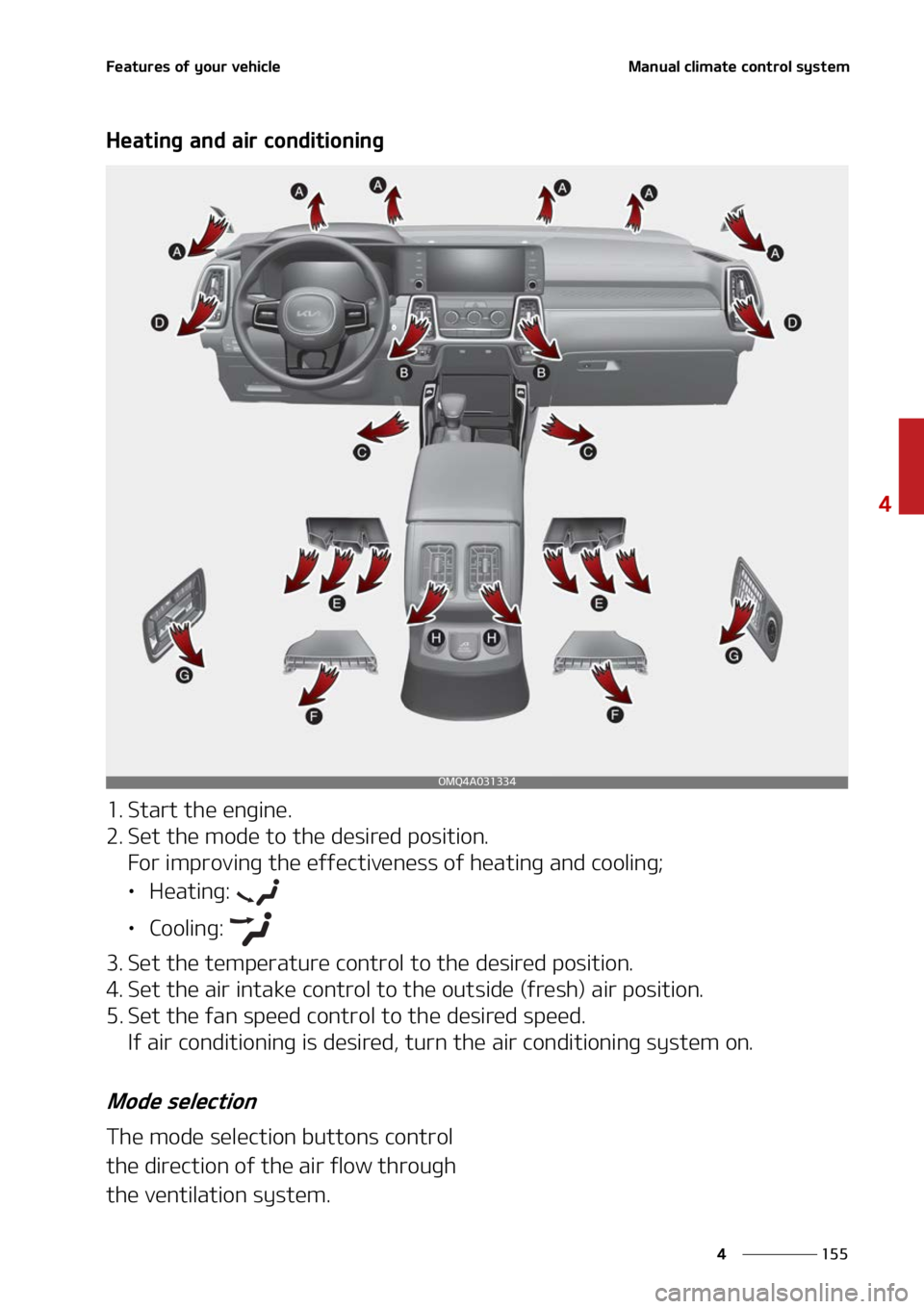 KIA SORENTO 2022  Owners Manual ���
�
�
��F�B�U�V�S�F�T��P�G��Z�P�V�S��W�F�I�J�D�M�F�.�B�O�V�B�M��D�M�J�N�B�U�F��D�P�O�U�S�P�M��T�Z�T�U�F�N
�)�F�B�U�J�O�H��B�O�E��B�J�S��D�P�O�E�J�U�J�P�O�J�O�H
�� �4�U�B�S�U��U�I�F