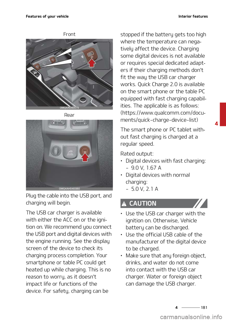 KIA SORENTO 2022  Owners Manual ���
�
�
��F�B�U�V�S�F�T��P�G��Z�P�V�S��W�F�I�J�D�M�F�*�O�U�F�S�J�P�S��G�F�B�U�V�S�F�T
��S�P�O�U�3�F�B�S
�1�M�V�H��U�I�F��D�B�C�M�F��J�O�U�P��U�I�F��6�4�#��Q�P�S�U�
��B�O�E�
�D�I�B�S