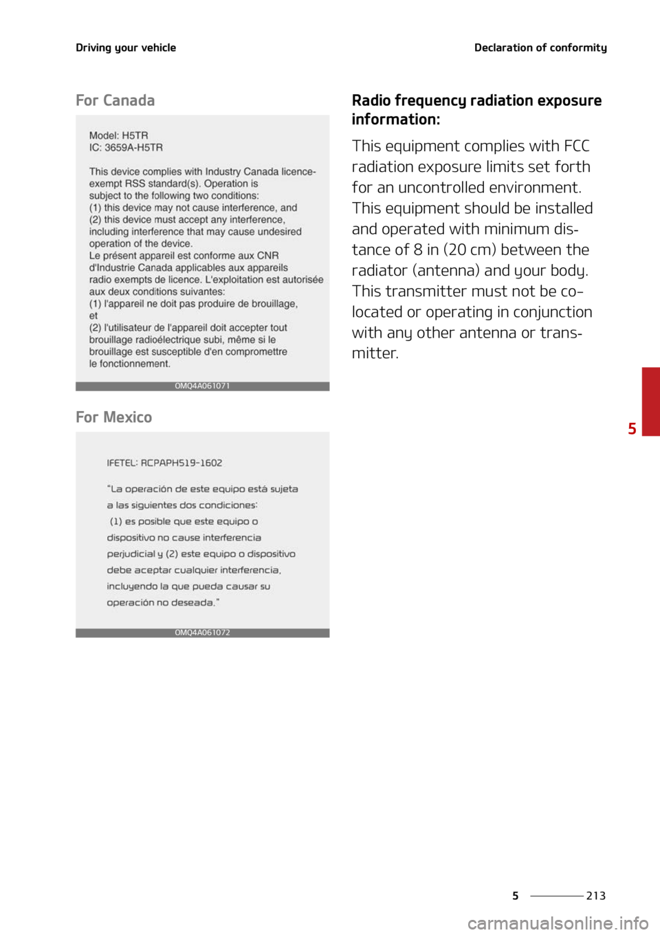 KIA SORENTO 2022  Owners Manual ���
�
�
�%�S�J�W�J�O�H��Z�P�V�S��W�F�I�J�D�M�F�%�F�D�M�B�S�B�U�J�P�O��P�G��D�P�O�G�P�S�N�J�U�Z
��P�S��$�B�O�B�E�B
��P�S��.�F�Y�J�D�P�3�B�E�J�P��G�S�F�R�V�F�O�D�Z��S�B�E�J�B�U�J�P�O��F�