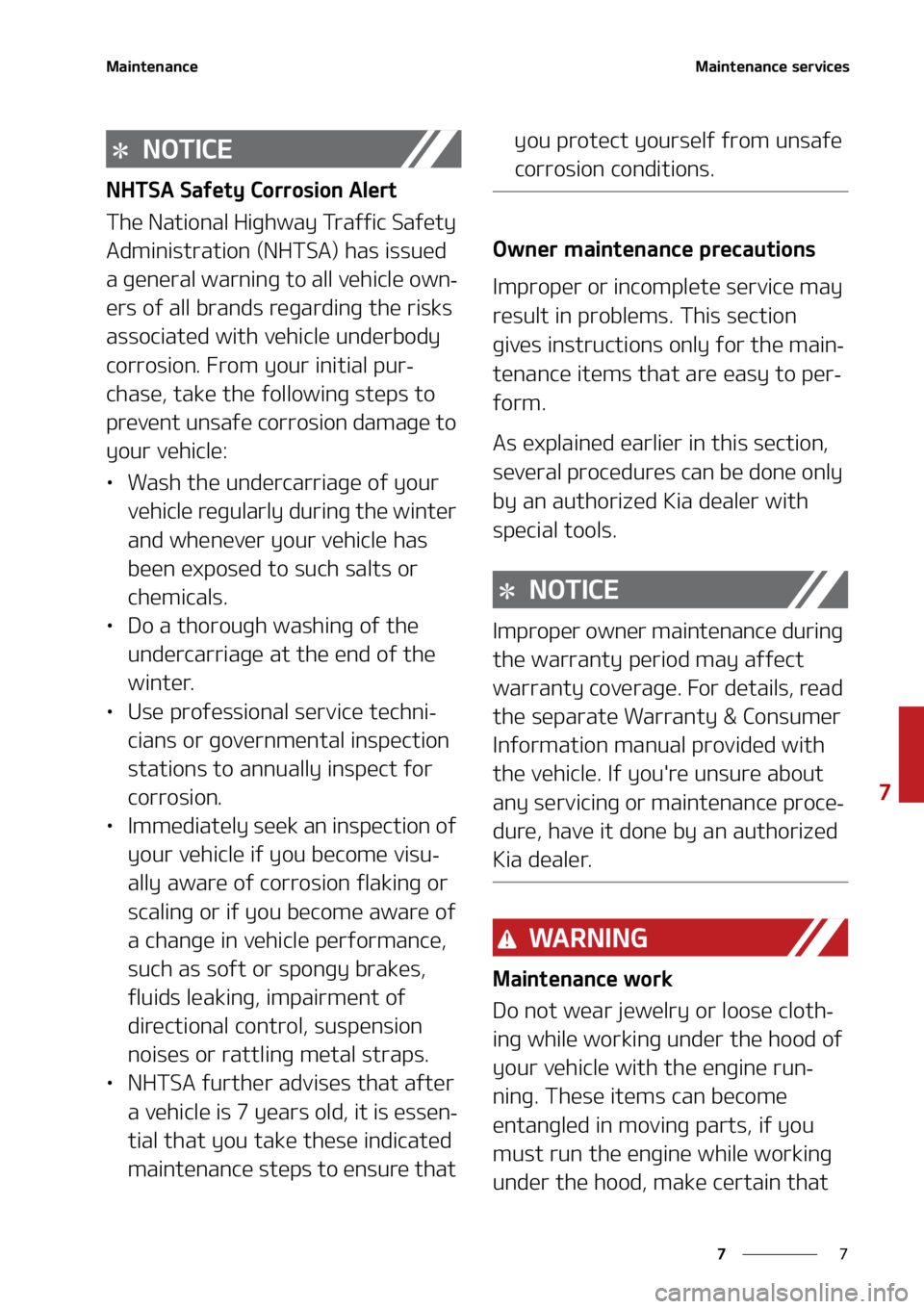 KIA SORENTO 2022  Owners Manual �
�
�
�.�B�J�O�U�F�O�B�O�D�F�.�B�J�O�U�F�O�B�O�D�F��T�F�S�W�J�D�F�T
�/�0�5�*�$�&
�/�)�5�4�"��4�B�G�F�U�Z��$�P�S�S�P�T�J�P�O��"�M�F�S�U
�5�I�F��/�B�U�J�P�O�B�M��)�J�H�I�X�B�Z��5�S�B�G�G�J�D�