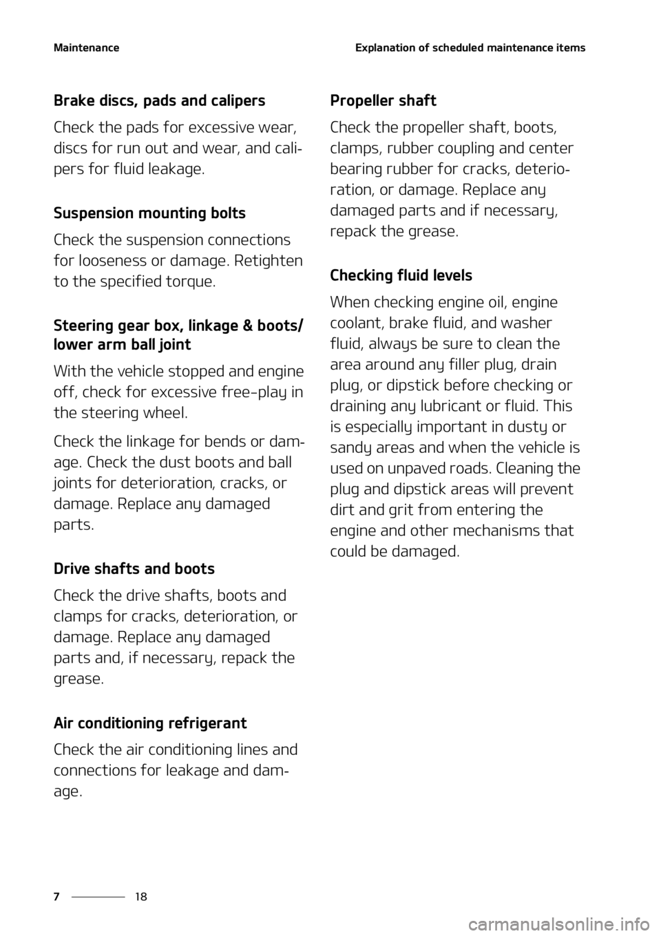 KIA SORENTO 2022  Owners Manual �.�B�J�O�U�F�O�B�O�D�F
��
�
�&�Y�Q�M�B�O�B�U�J�P�O��P�G��T�D�I�F�E�V�M�F�E��N�B�J�O�U�F�O�B�O�D�F��J�U�F�N�T
�#�S�B�L�F��E�J�T�D�T�
��Q�B�E�T��B�O�E��D�B�M�J�Q�F�S�T
�$�I�F�D�L��U�I�F��Q�