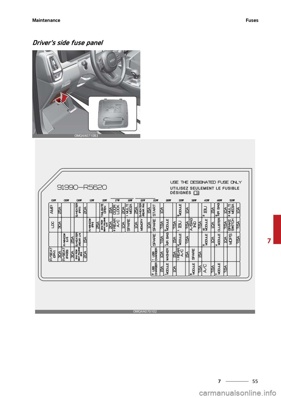 KIA SORENTO 2022  Owners Manual ��
�
�
�.�B�J�O�U�F�O�B�O�D�F��V�T�F�T
�%�S�J�W�F�S��T��T�J�E�F��G�V�T�F��Q�B�O�F�M
�0�.�2��"������
�0�.�2��"������ 