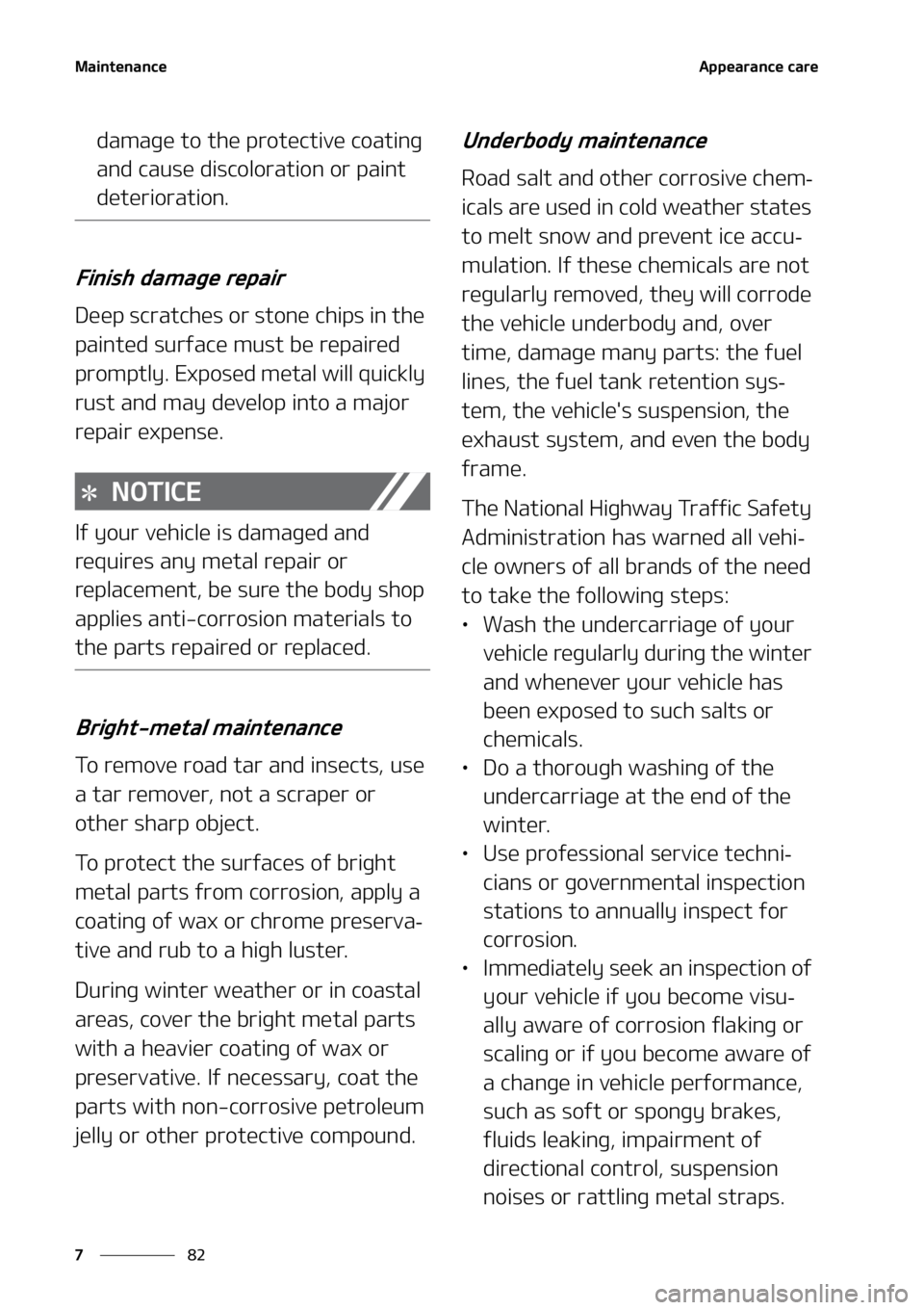 KIA SORENTO 2022  Owners Manual �.�B�J�O�U�F�O�B�O�D�F
��
�
�"�Q�Q�F�B�S�B�O�D�F��D�B�S�F
�E�B�N�B�H�F��U�P��U�I�F��Q�S�P�U�F�D�U�J�W�F��D�P�B�U�J�O�H�
�B�O�E��D�B�V�T�F��E�J�T�D�P�M�P�S�B�U�J�P�O��P�S��Q�B�J�O�U�
�E�F