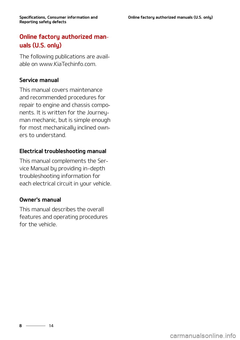 KIA SORENTO 2022  Owners Manual �4�Q�F�D�J�G�J�D�B�U�J�P�O�T�
��$�P�O�T�V�N�F�S��J�O�G�P�S�N�B�U�J�P�O��B�O�E�
�3�F�Q�P�S�U�J�O�H��T�B�G�F�U�Z��E�F�G�F�D�U�T
��
�
�0�O�M�J�O�F��G�B�D�U�P�S�Z��B�V�U�I�P�S�J�[�F�E��N�B�O�V