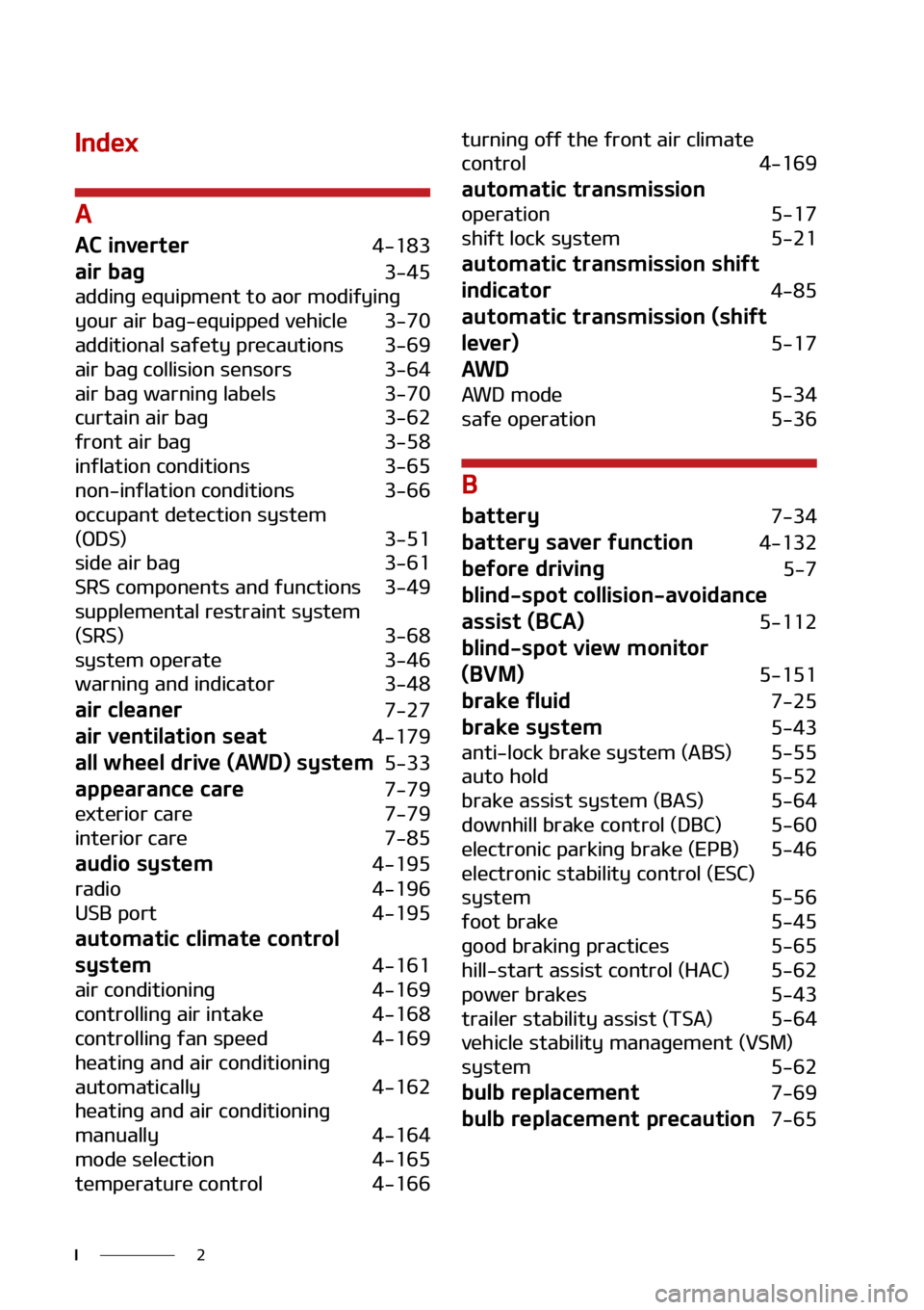 KIA SORENTO 2022  Owners Manual �
�*
�*�O�E�F�Y
�"
�"�$��J�O�W�F�S�U�F�S ������
�B�J�S��C�B�H�����
�B�E�E�J�O�H��F�R�V�J�Q�N�F�O�U��U �P��B�P�S��N�P�E�J�G�Z�J�O�H�
�Z�P�V�S��B�J�S��C�B�H��F�R�V�J�Q�Q�F�E��W�F�