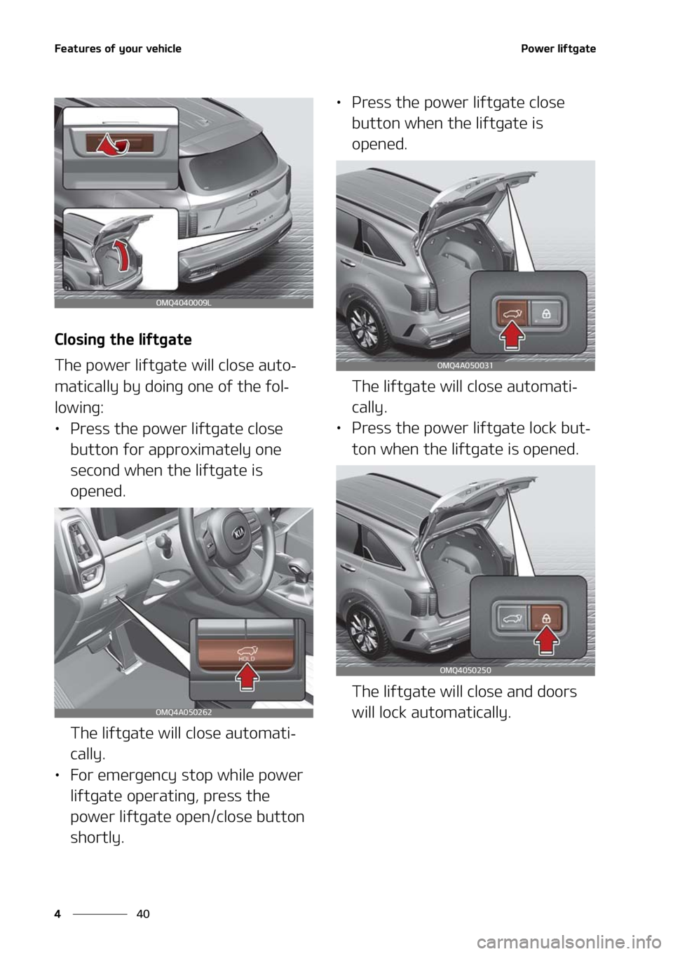 KIA SORENTO 2021  Owners Manual ��F�B�U�V�S�F�T��P�G��Z�P�V�S��W�F�I�J�D�M�F
��
�
�1�P�X�F�S��M�J�G�U�H�B�U�F
�$�M�P�T�J�O�H��U�I�F��M�J�G�U�H�B�U�F
�5�I�F��Q�P�X�F�S��M�J�G�U�H�B�U�F��X�J�M�M��D�M�P�T�F��B�V�U�P-
�N�