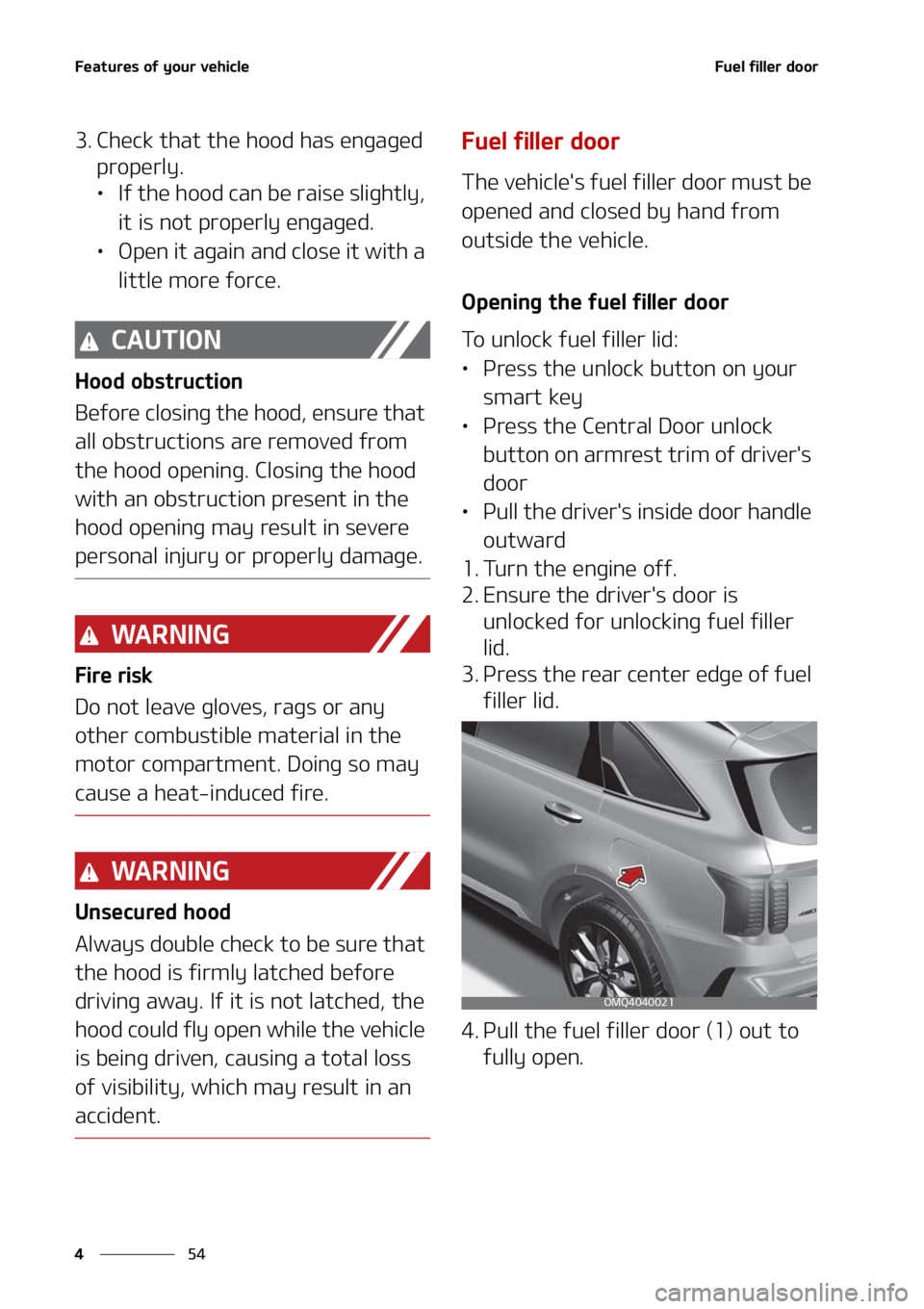 KIA SORENTO 2021  Owners Manual ��F�B�U�V�S�F�T��P�G��Z�P�V�S��W�F�I�J�D�M�F
��
�
��V�F�M��G�J�M�M�F�S��E�P�P�S
�� �$�I�F�D�L��U�I�B�U��U�I�F��I�P�P�E��I�B�T��F�O�H�B�H�F�E�
�Q�S�P�Q�F�S�M�Z�
LÜ�*�G��U�I�F��I�P