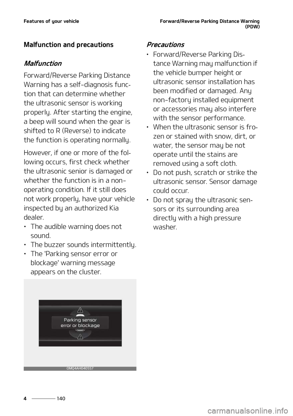KIA SORENTO 2021  Owners Manual ��F�B�U�V�S�F�T��P�G��Z�P�V�S��W�F�I�J�D�M�F
���
�
��P�S�X�B�S�E��3�F�W�F�S�T�F��1�B�S�L�J�O�H��%�J�T�U�B�O�D�F��8�B�S�O�J�O�H
�	�1�%�8�

�.�B�M�G�V�O�D�U�J�P�O��B�O�E��Q�S�F�D�B�V�U�J�