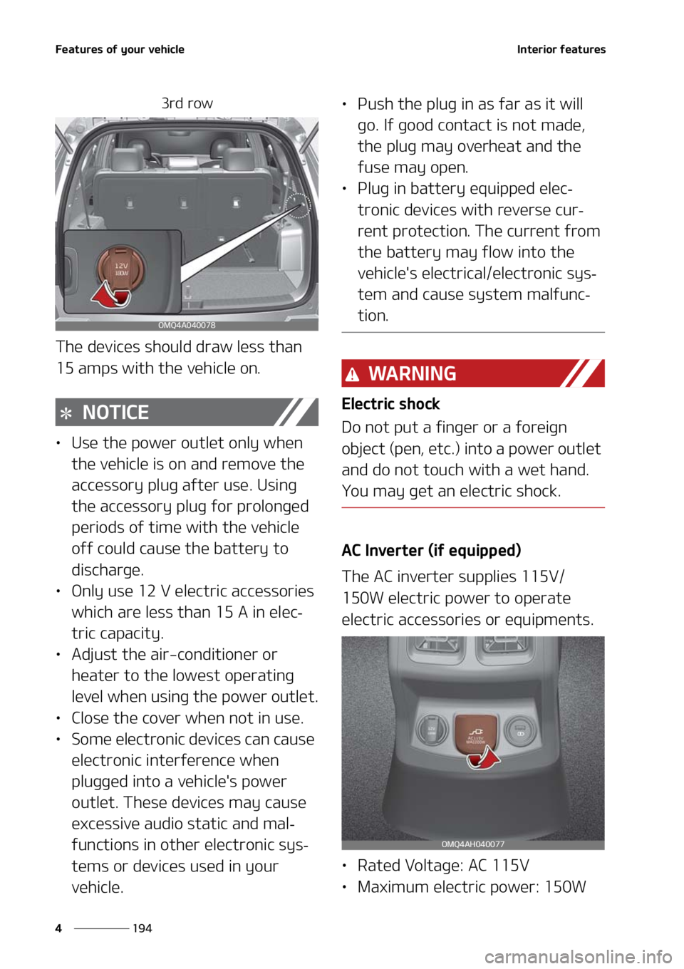 KIA SORENTO 2021  Owners Manual ��F�B�U�V�S�F�T��P�G��Z�P�V�S��W�F�I�J�D�M�F
���
�
�*�O�U�F�S�J�P�S��G�F�B�U�V�S�F�T
��S�E��S�P�X
�5�I�F��E�F�W�J�D�F�T��T�I�P�V�M�E��E�S�B�X��M�F�T�T��U�I�B�O�
����B�N�Q�T��X�J�U