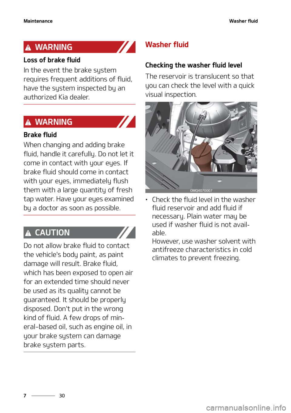 KIA SORENTO 2021  Owners Manual �.�B�J�O�U�F�O�B�O�D�F
��
�
�8�B�T�I�F�S��G�M�V�J�E
�8�" �3 �/ �* �/ �(
�-�P�T�T��P�G��C�S�B�L�F��G�M�V�J�E
�*�O��U�I�F��F�W�F�O�U��U�I�F��C�S�B�L�F��T�Z�T�U�F�N�
�S�F�R�V�J�S�F�T��G�S�F