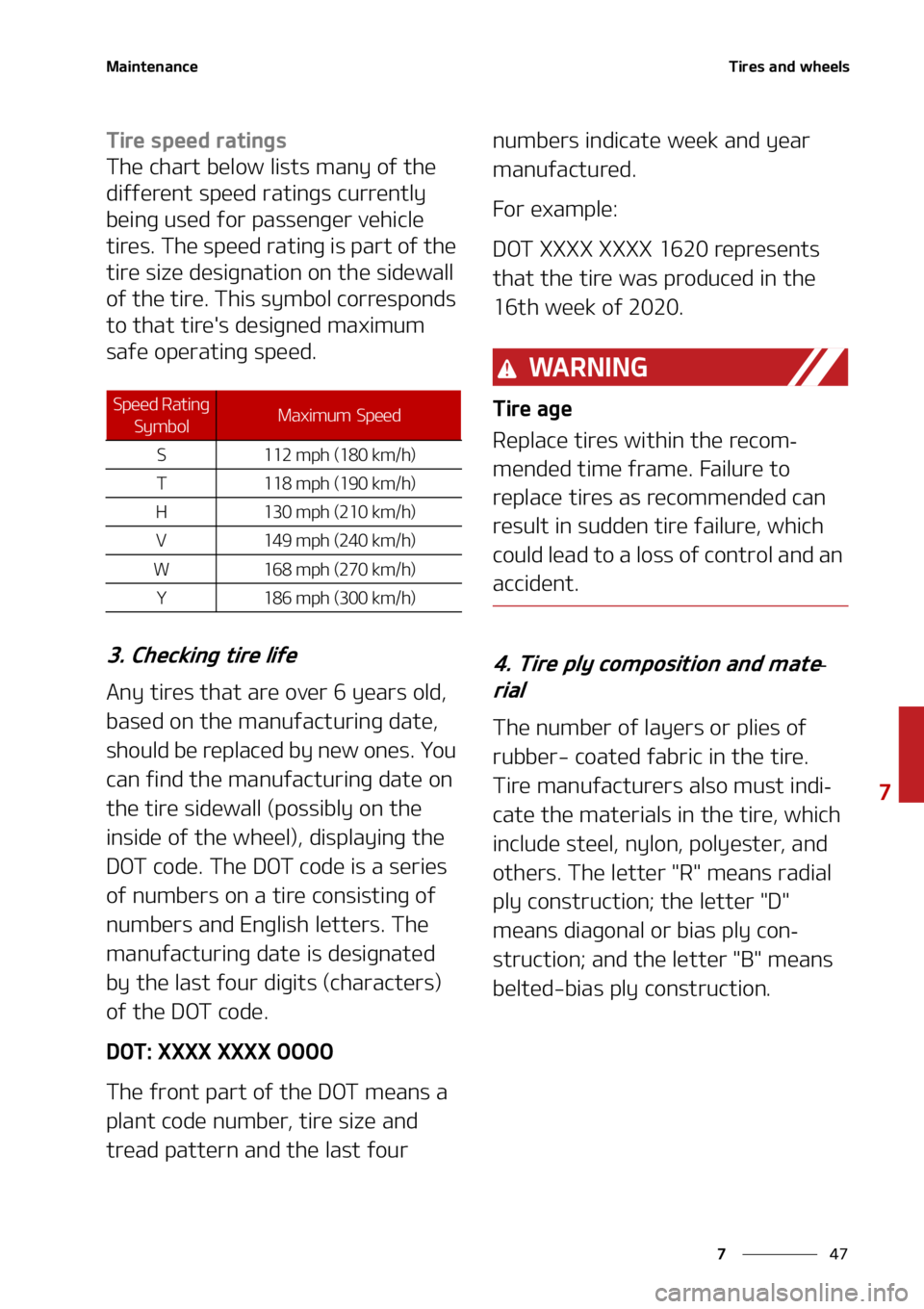 KIA SORENTO 2021  Owners Manual ��
�
�
�.�B�J�O�U�F�O�B�O�D�F�5�J�S�F�T��B�O�E��X�I�F�F�M�T
�5�J�S�F��T�Q�F�F�E��S�B�U�J�O�H�T
�5�I�F��D�I�B�S�U��C�F�M�P�X��M�J�T�U�T��N�B�O�Z��P�G��U�I�F�
�E�J�G�G�F�S�F�O�U��T�Q�F�F