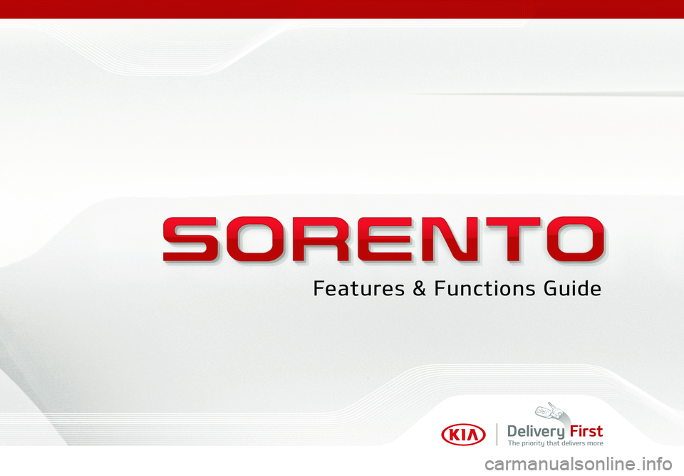 KIA SORENTO 2016  Features and Functions Guide 