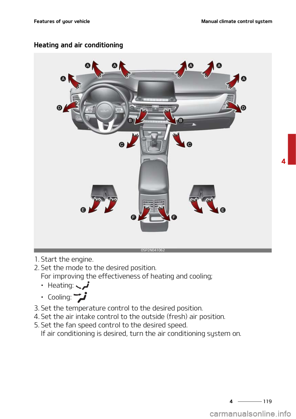 KIA SELTOS 2022  Owners Manual ���
�
�
��F�B�U�V�S�F�T��P�G��Z�P�V�S��W�F�I�J�D�M�F�.�B�O�V�B�M��D�M�J�N�B�U�F��D�P�O�U�S�P�M��T�Z�T�U�F�N
�)�F�B�U�J�O�H��B�O�E��B�J�S��D�P�O�E�J�U�J�P�O�J�O�H
�� �4�U�B�S�U��U�I�F
