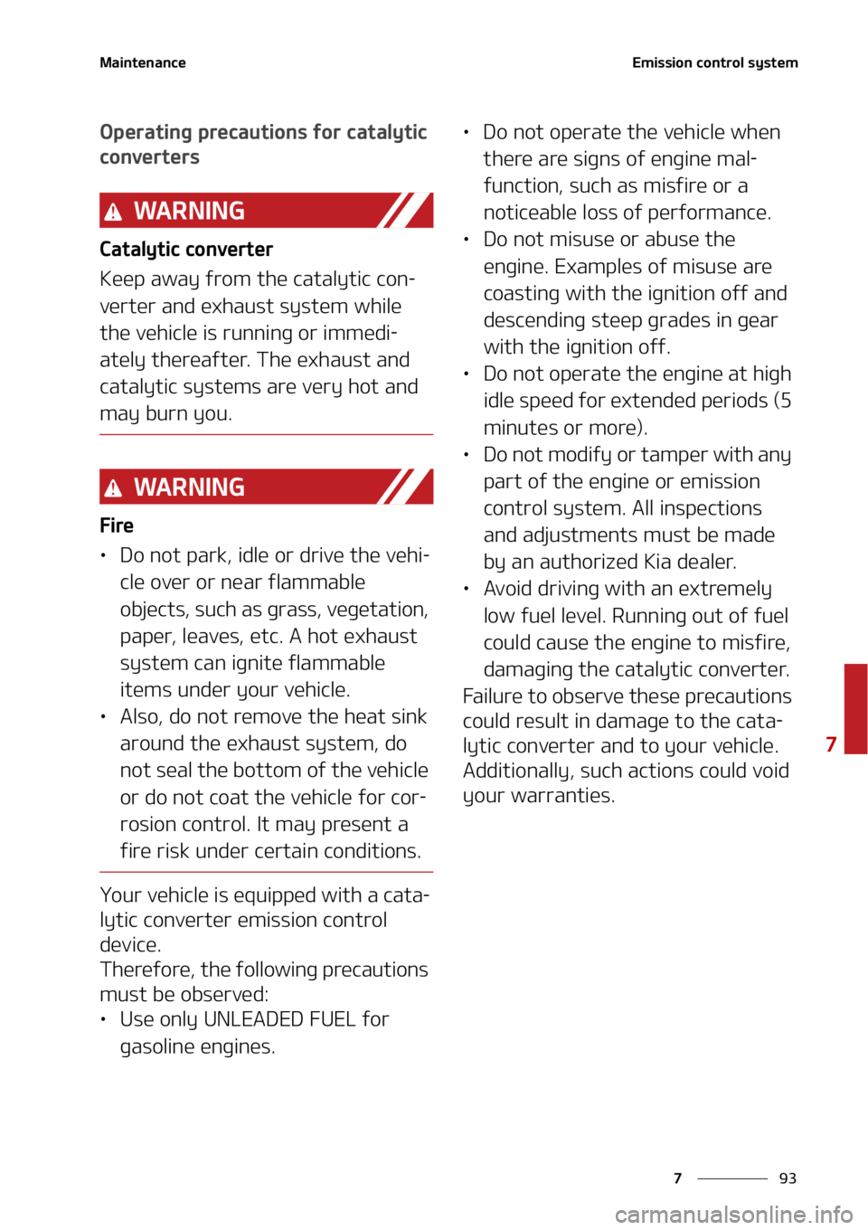 KIA SELTOS 2022  Owners Manual ��
�
�
�.�B�J�O�U�F�O�B�O�D�F�&�N�J�T�T�J�P�O��D�P�O�U�S�P�M��T�Z�T�U�F�N
�0�Q�F�S�B�U�J�O�H��Q�S�F�D�B�V�U�J�P�O�T��G�P�S��D�B�U�B�M�Z�U�J�D�
�D�P�O�W�F�S�U�F�S�T
�8�" �3 �/ �* �/ �(
�$�B�U
