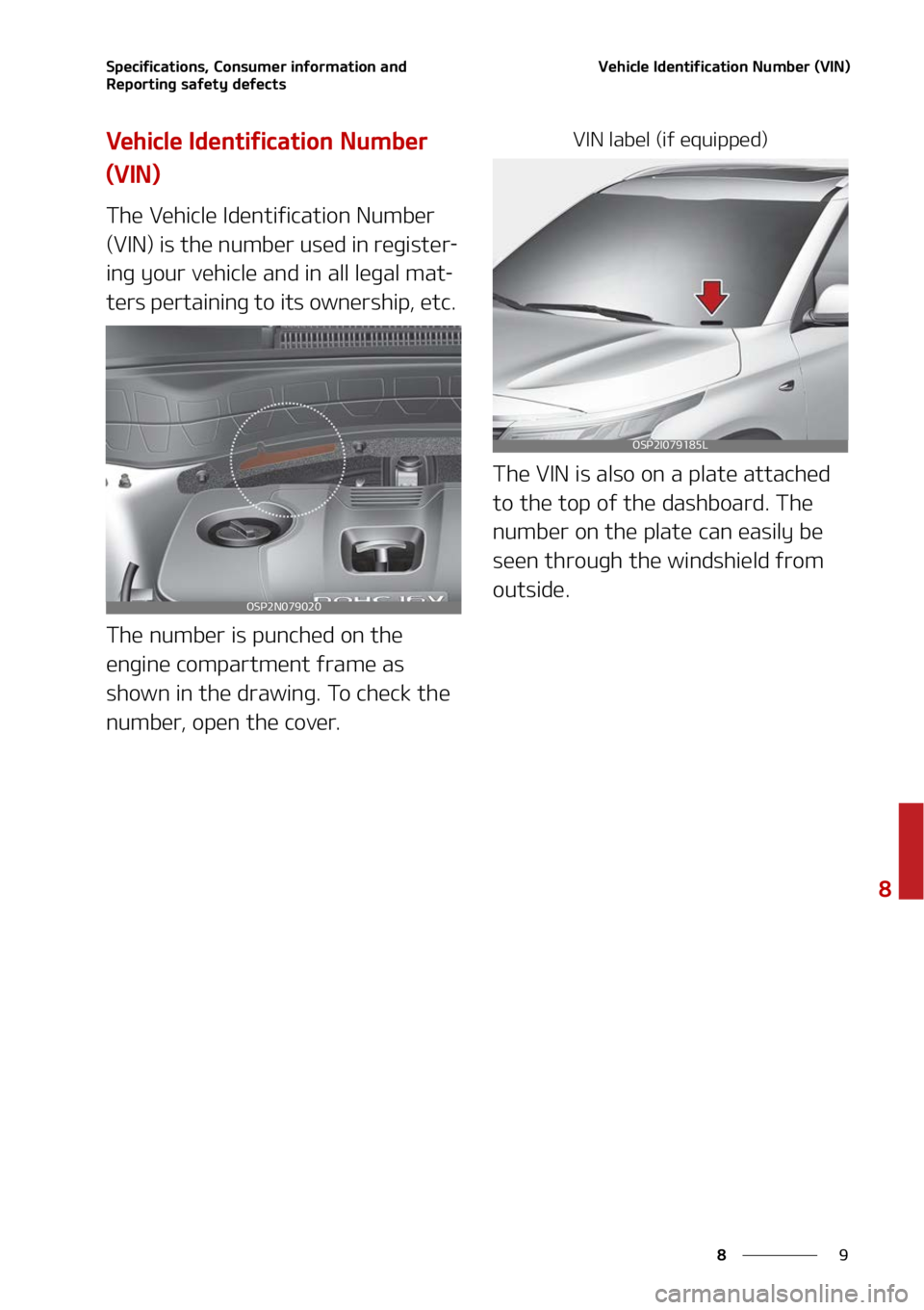 KIA SELTOS 2022  Owners Manual �
�
�
�4�Q�F�D�J�G�J�D�B�U�J�P�O�T�
��$�P�O�T�V�N�F�S��J�O�G�P�S�N�B�U�J�P�O��B�O�E�
�3�F�Q�P�S�U�J�O�H��T�B�G�F�U�Z��E�F�G�F�D�U�T�7�F�I�J�D�M�F��*�E�F�O�U�J�G�J�D�B�U�J�P�O��/�V�N�C�F�S�