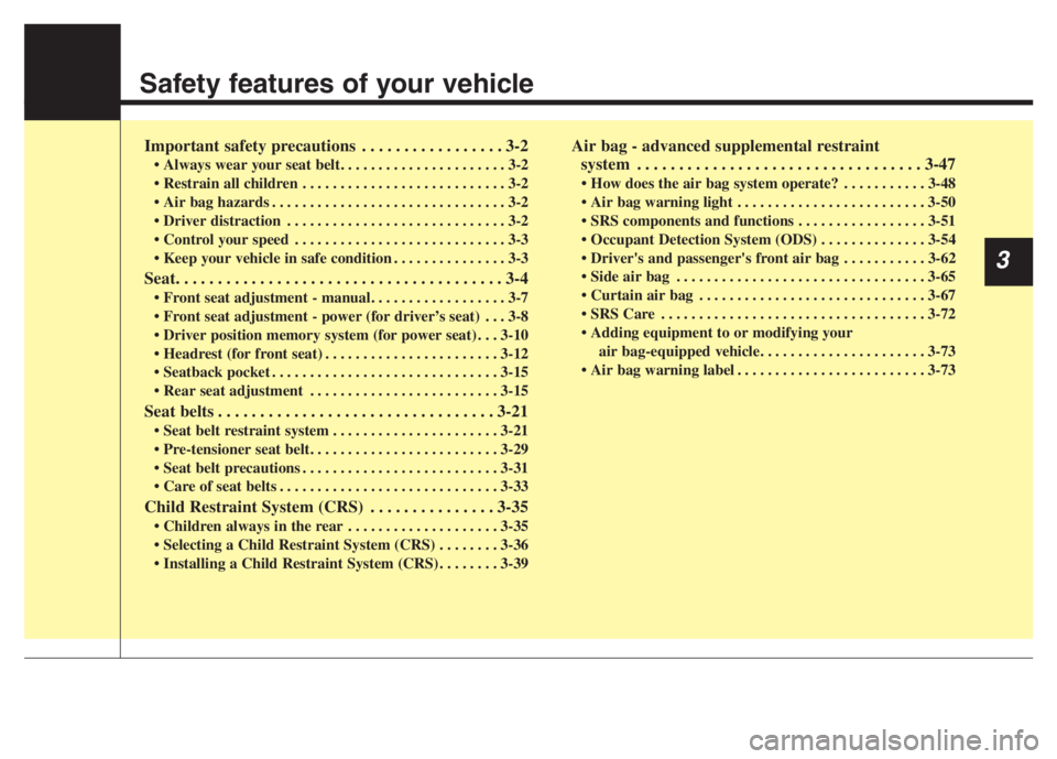 KIA NIRO PHEV 2021 Repair Manual Safety features of your vehicle
Important safety precautions . . . . . . . . . . . . . . . . . 3-2
• Always wear your seat belt. . . . . . . . . . . . . . . . . . . . . . 3-2
. . . . . . . . . . . KIA NIRO PHEV 2021 Repair Manual Safety features of your vehicle
Important safety precautions . . . . . . . . . . . . . . . . . 3-2
• Always wear your seat belt. . . . . . . . . . . . . . . . . . . . . . 3-2
. . . . . . . . . . .